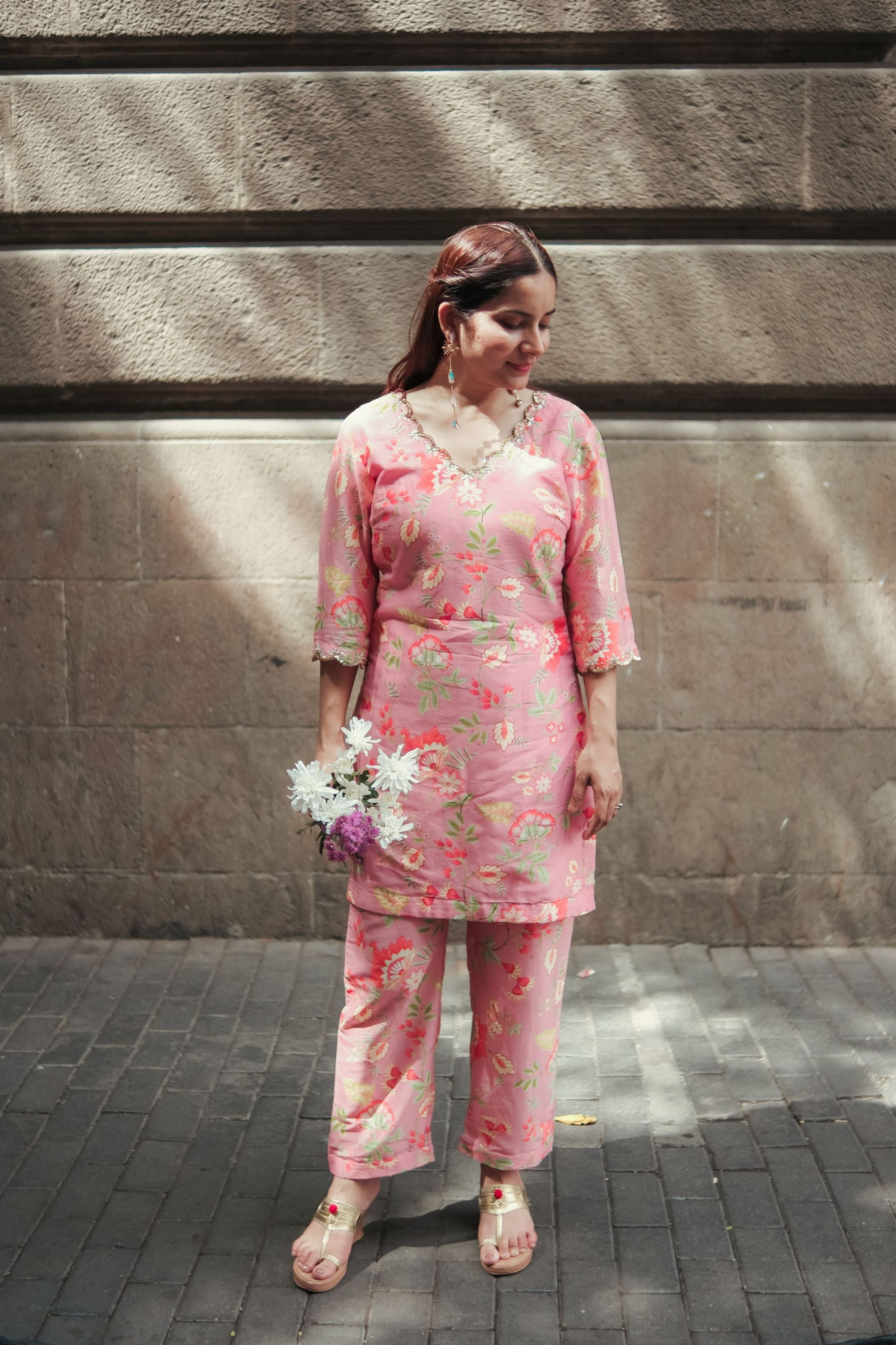 Peach Bloom Suit Set