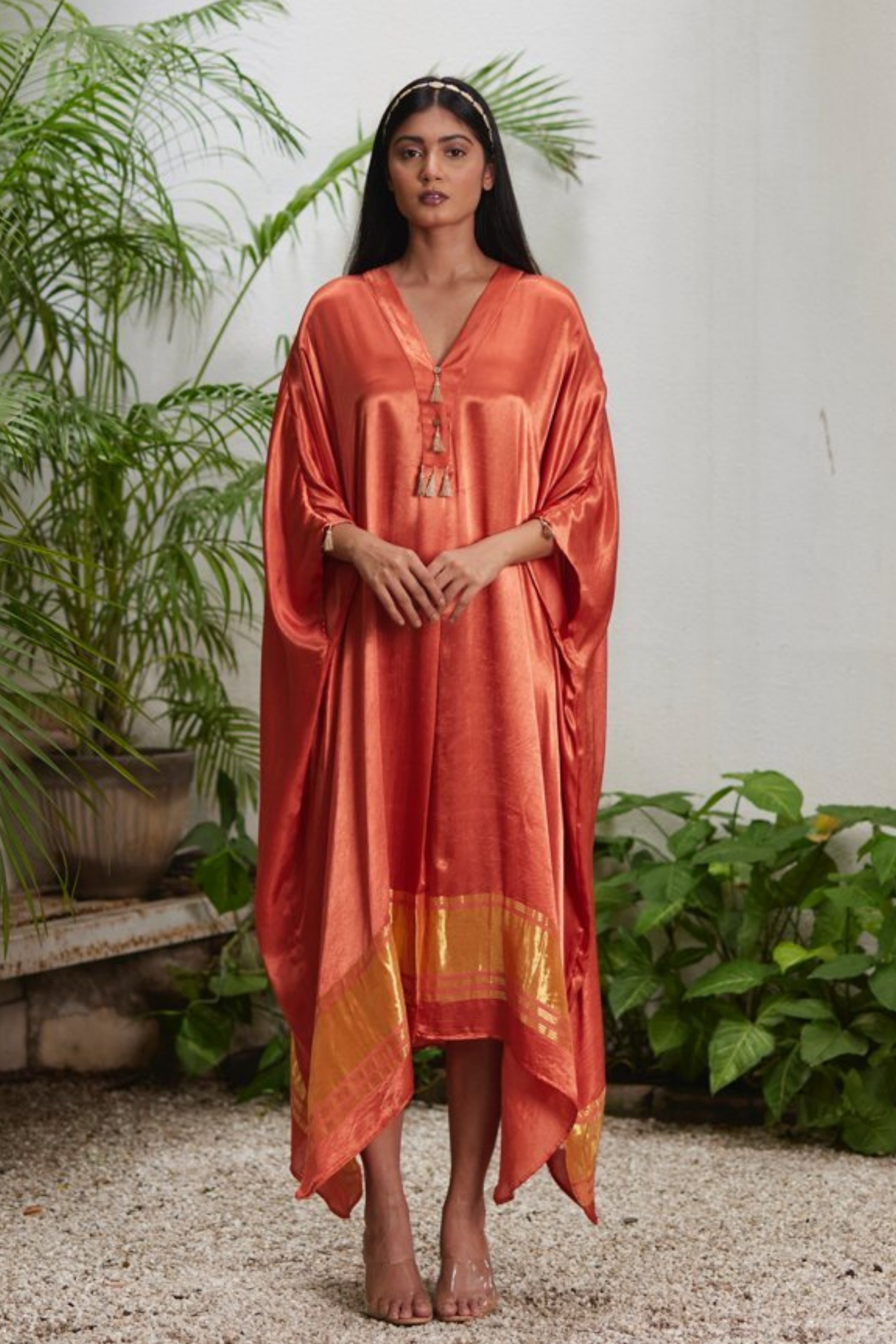 Peach Gold Kaftan