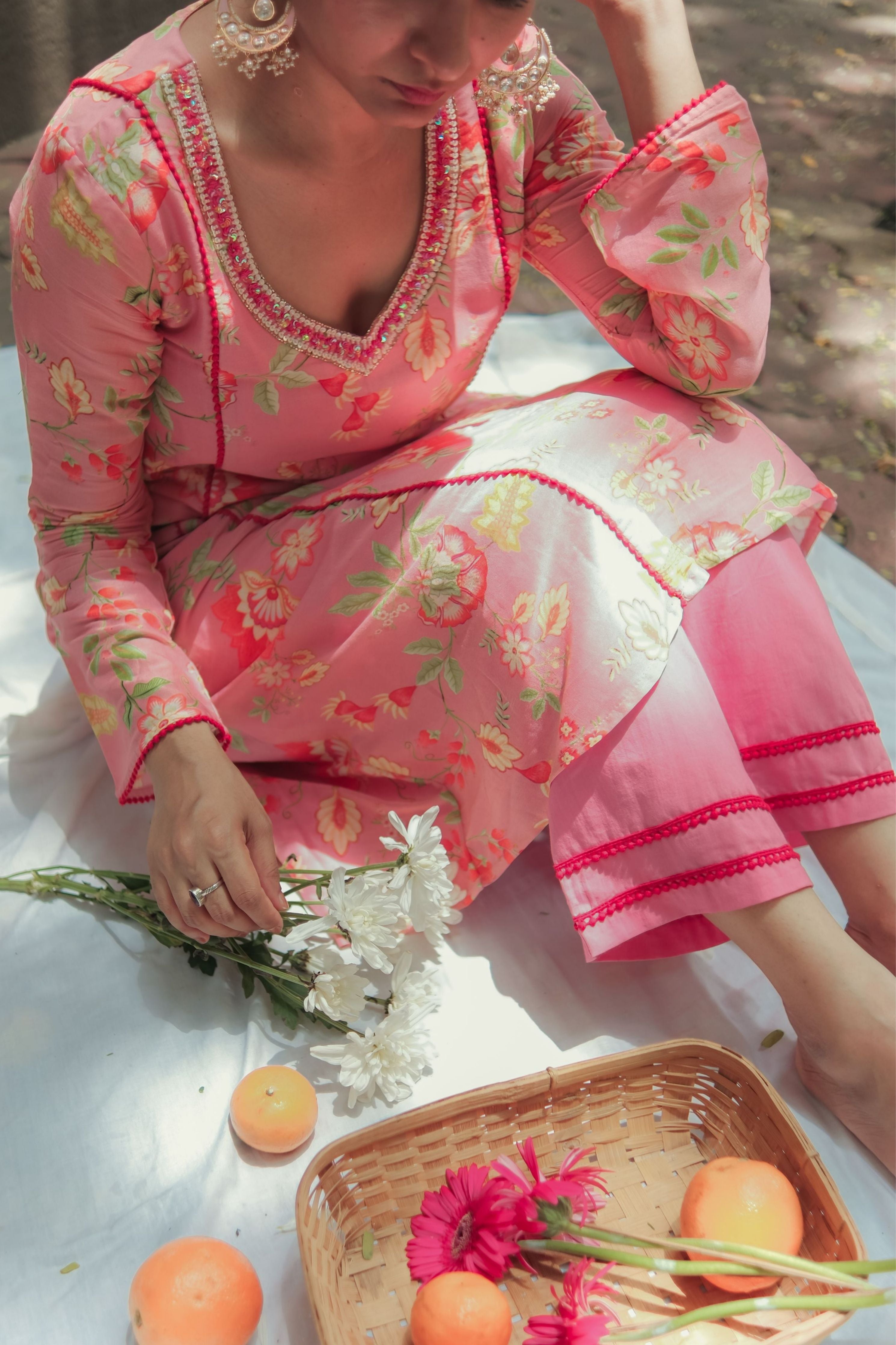 Peach Rose Kurta Set