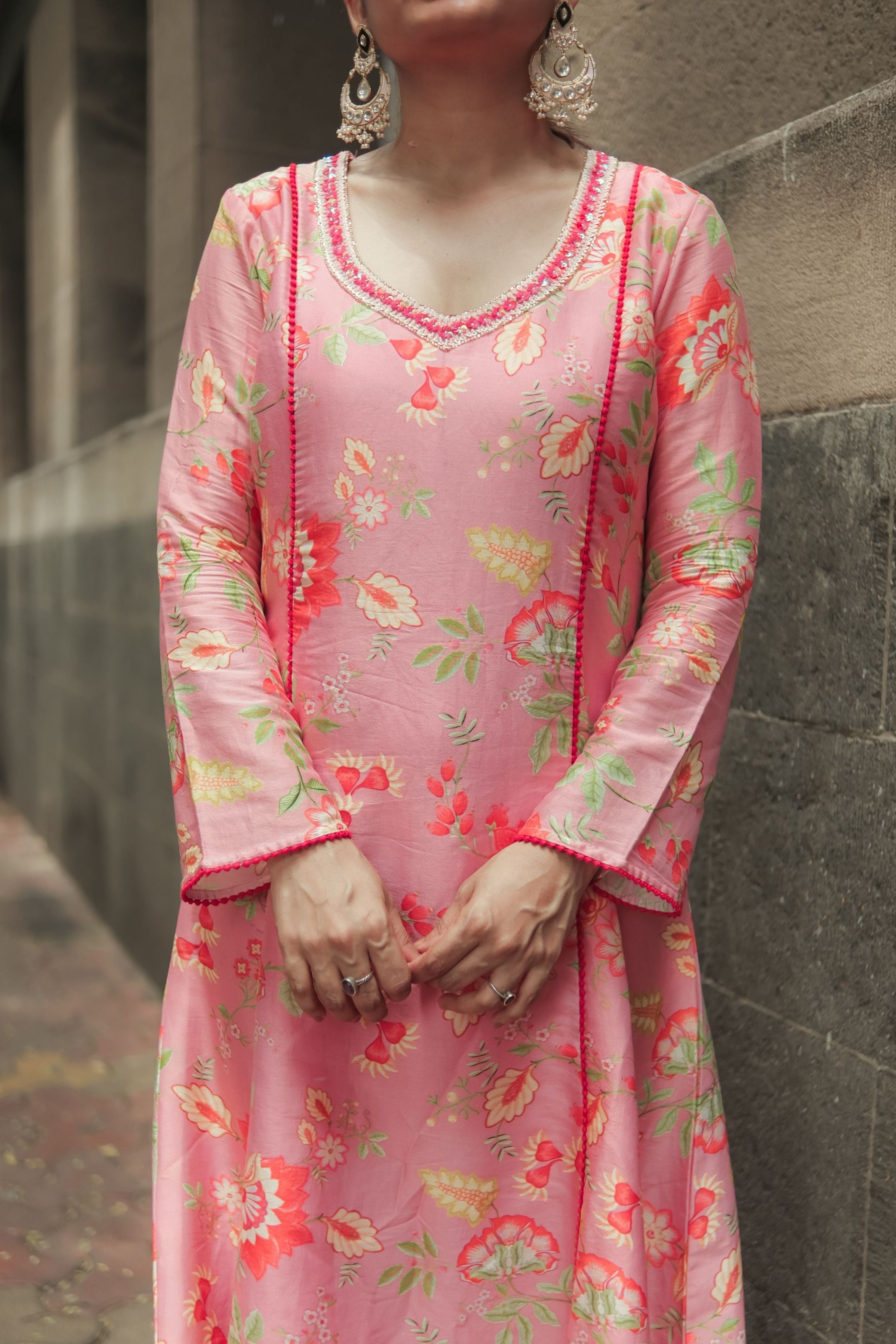 Peach Rose Kurta Set
