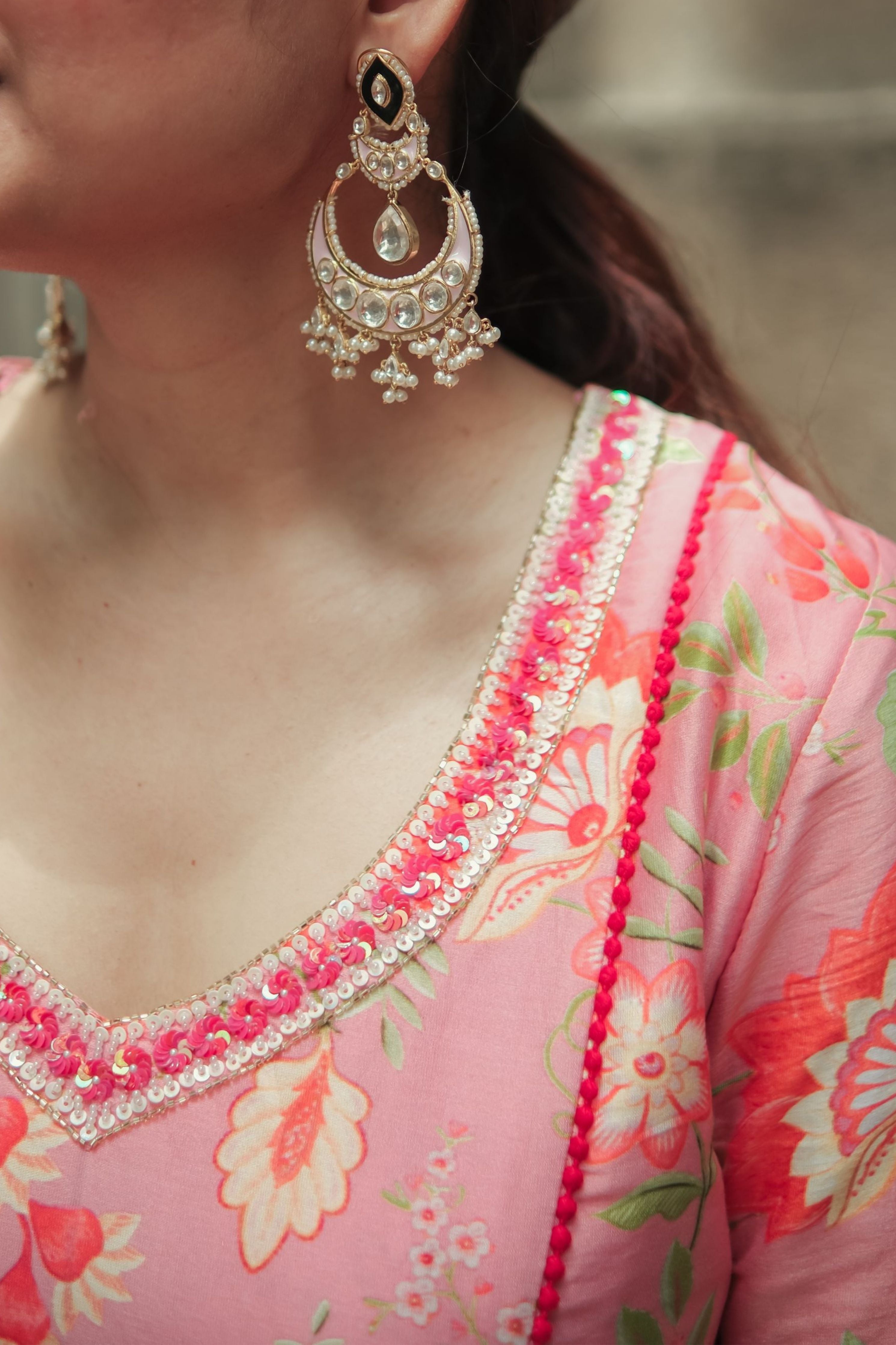 Peach Rose Kurta Set