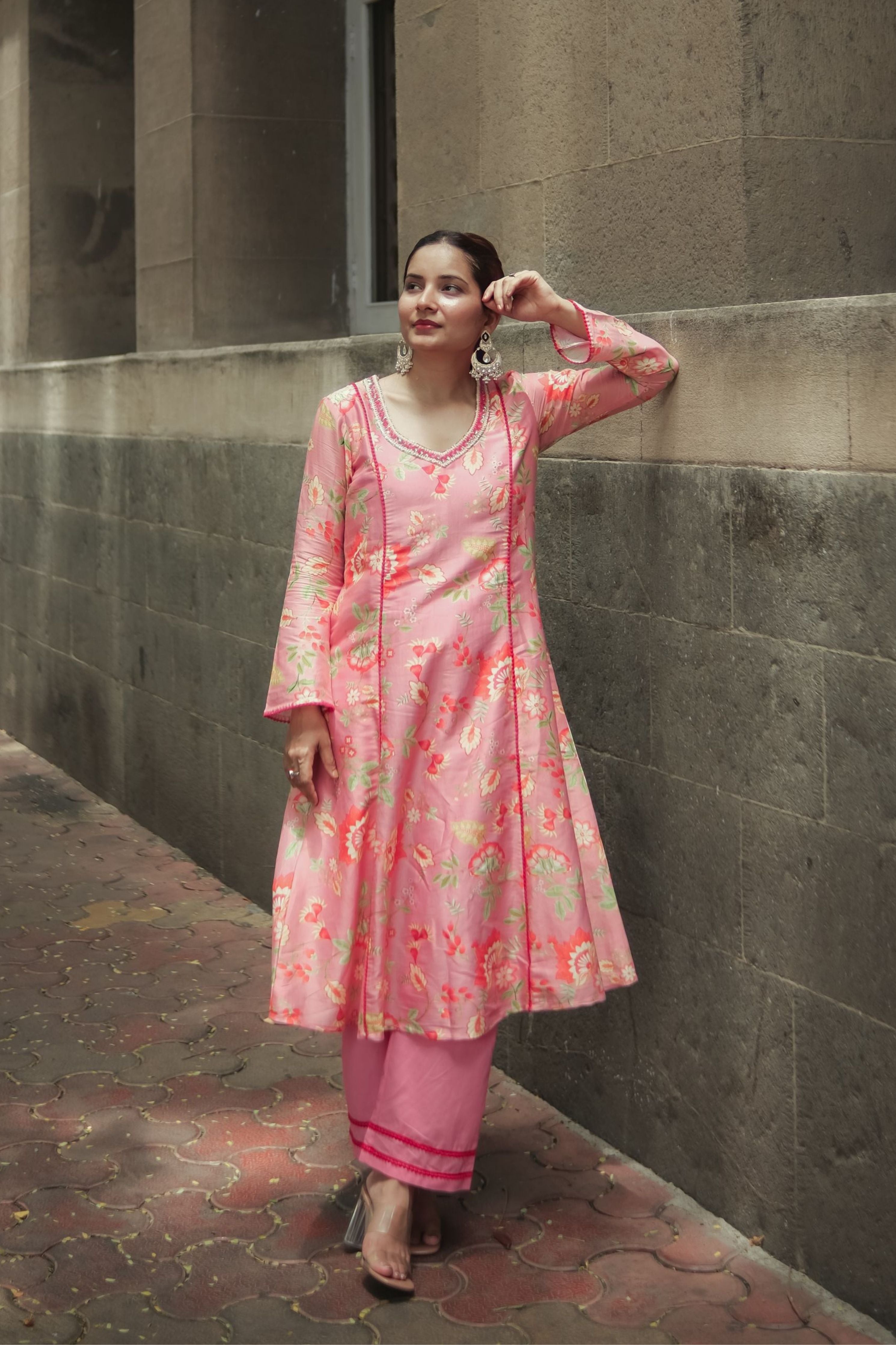 Peach Rose Kurta Set