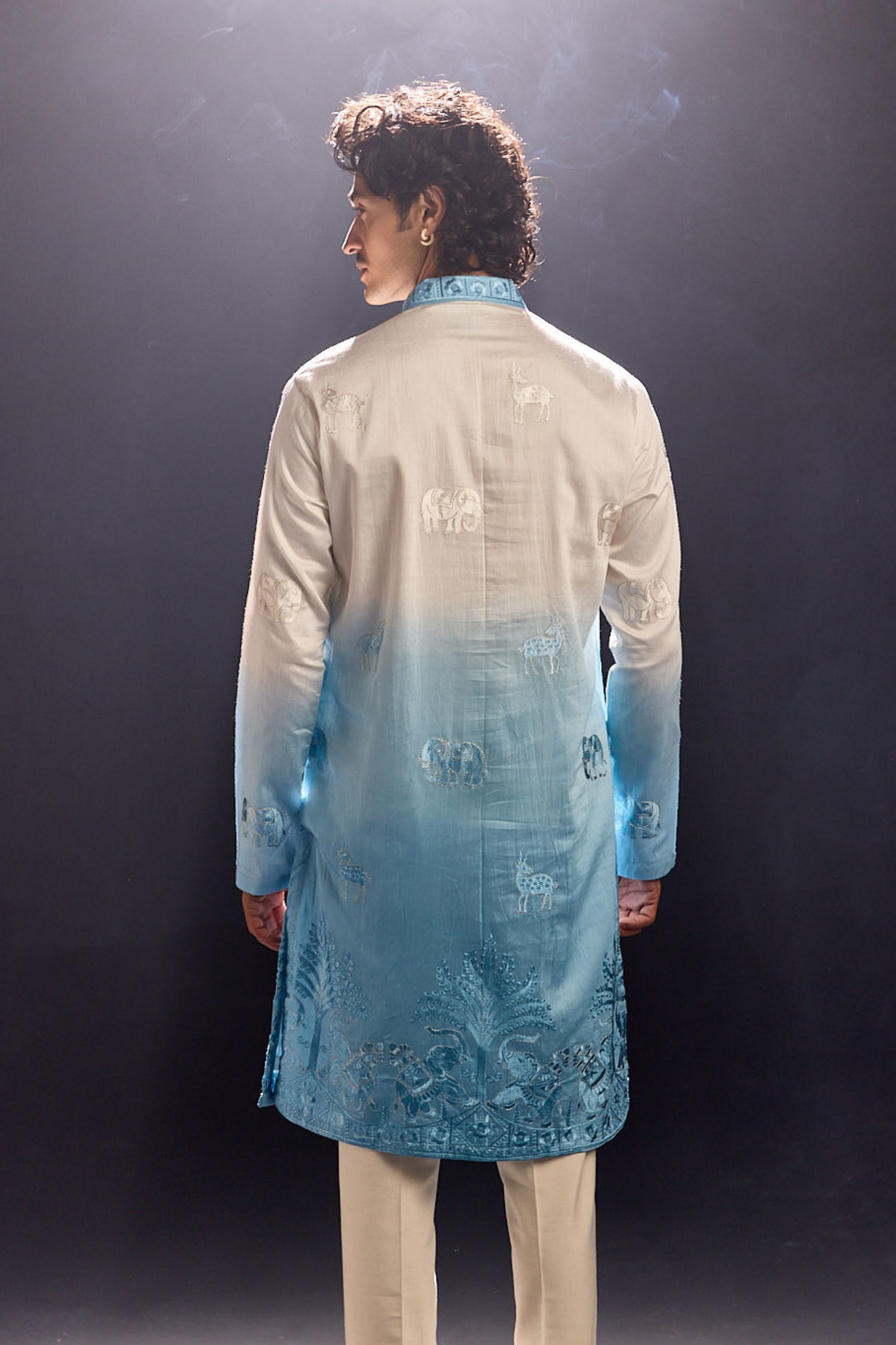Powder Blue Ombre Kurta Set