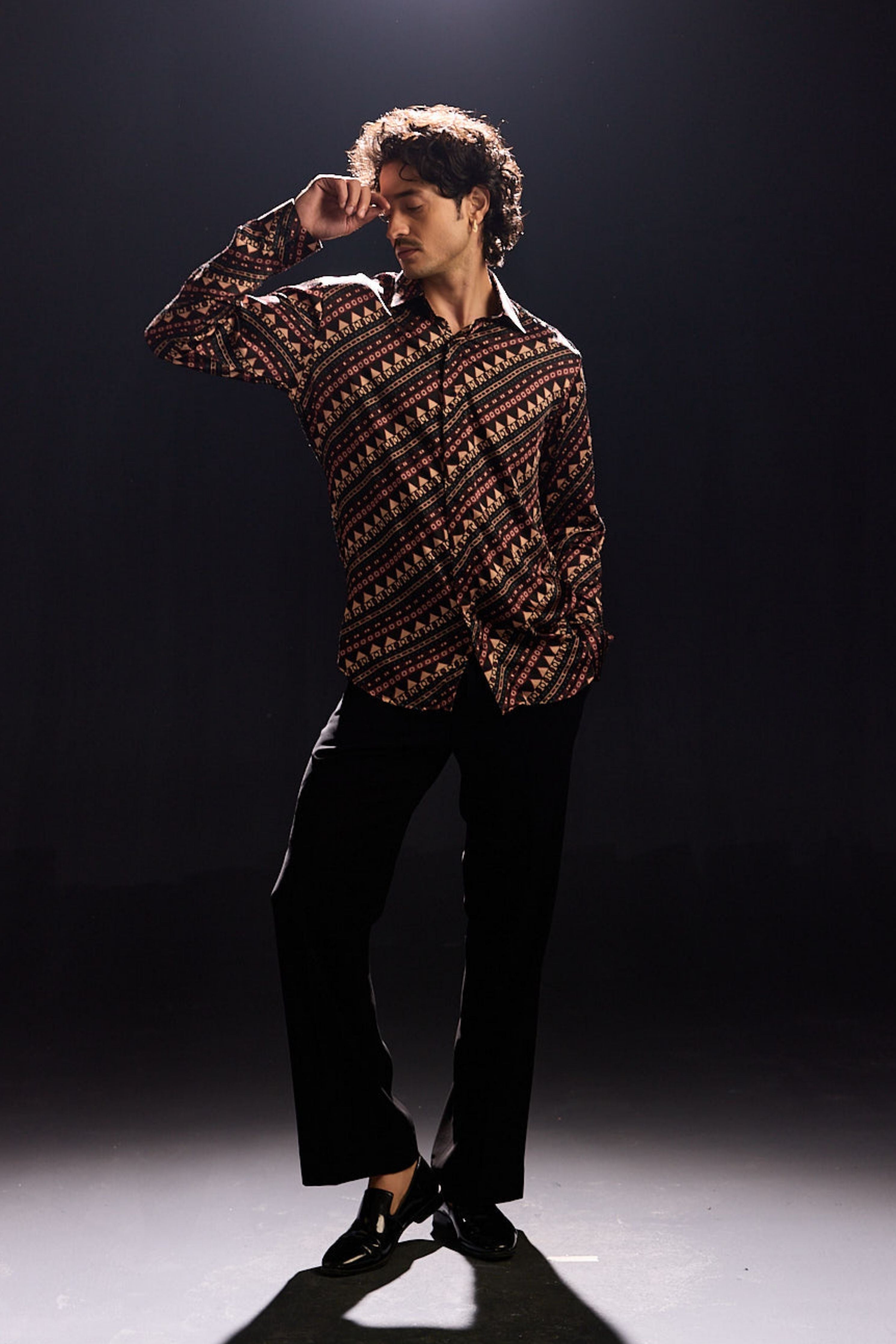 Printed Modal Satin Shirt