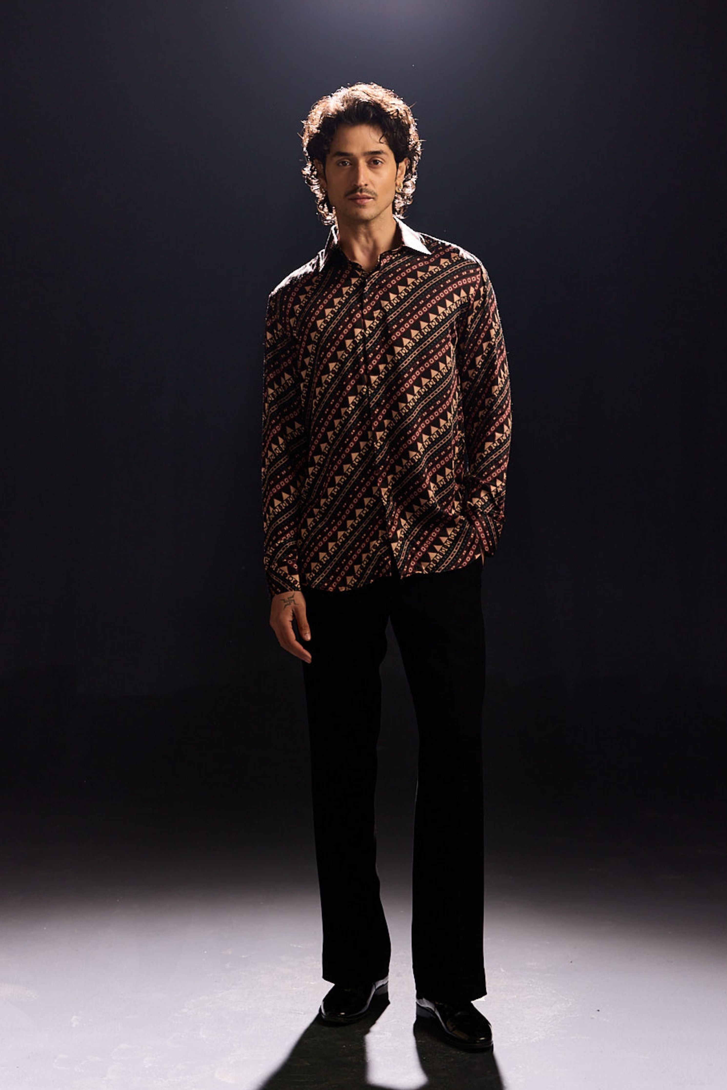 Printed Modal Satin Shirt