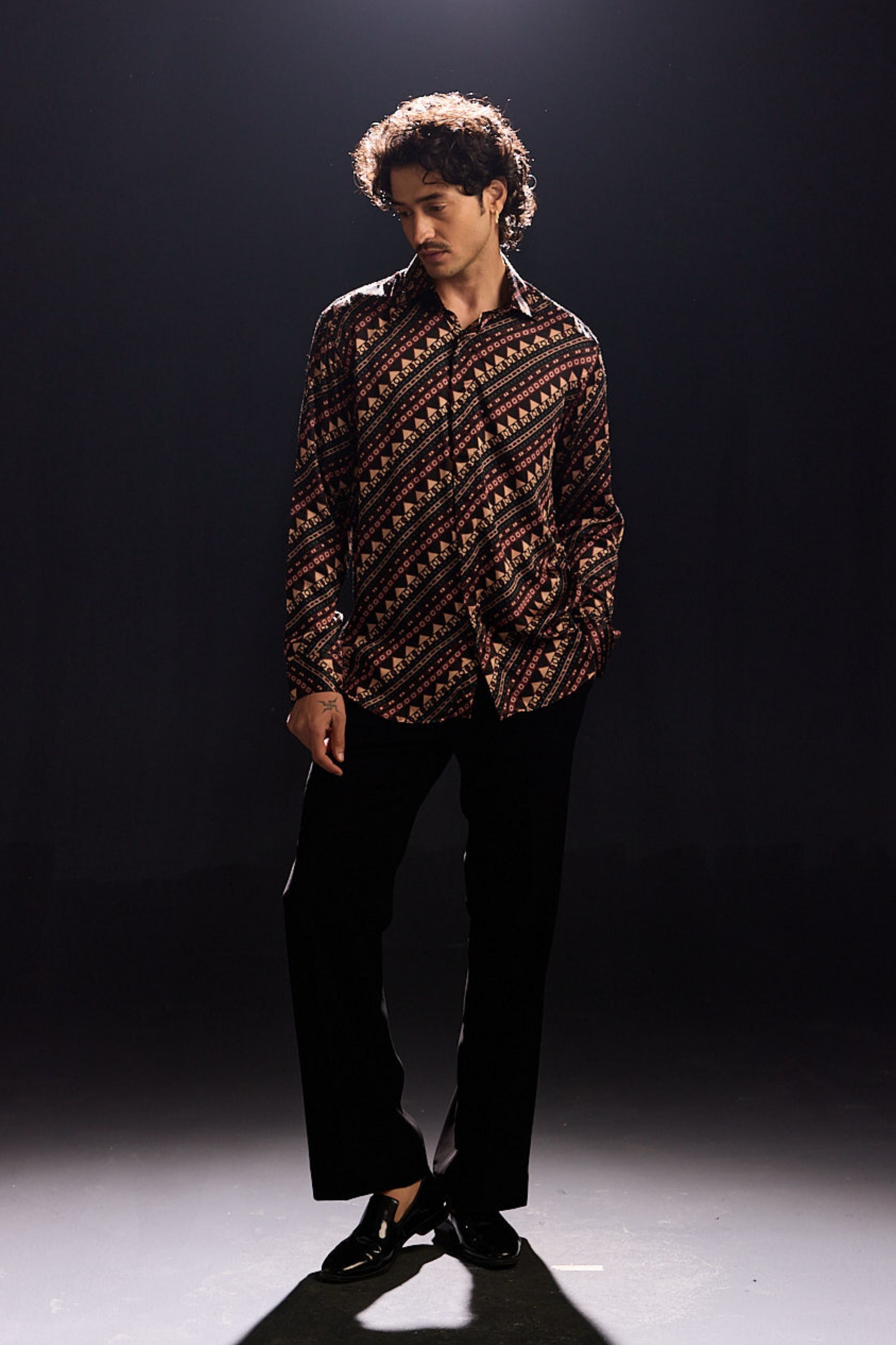 Printed Modal Satin Shirt