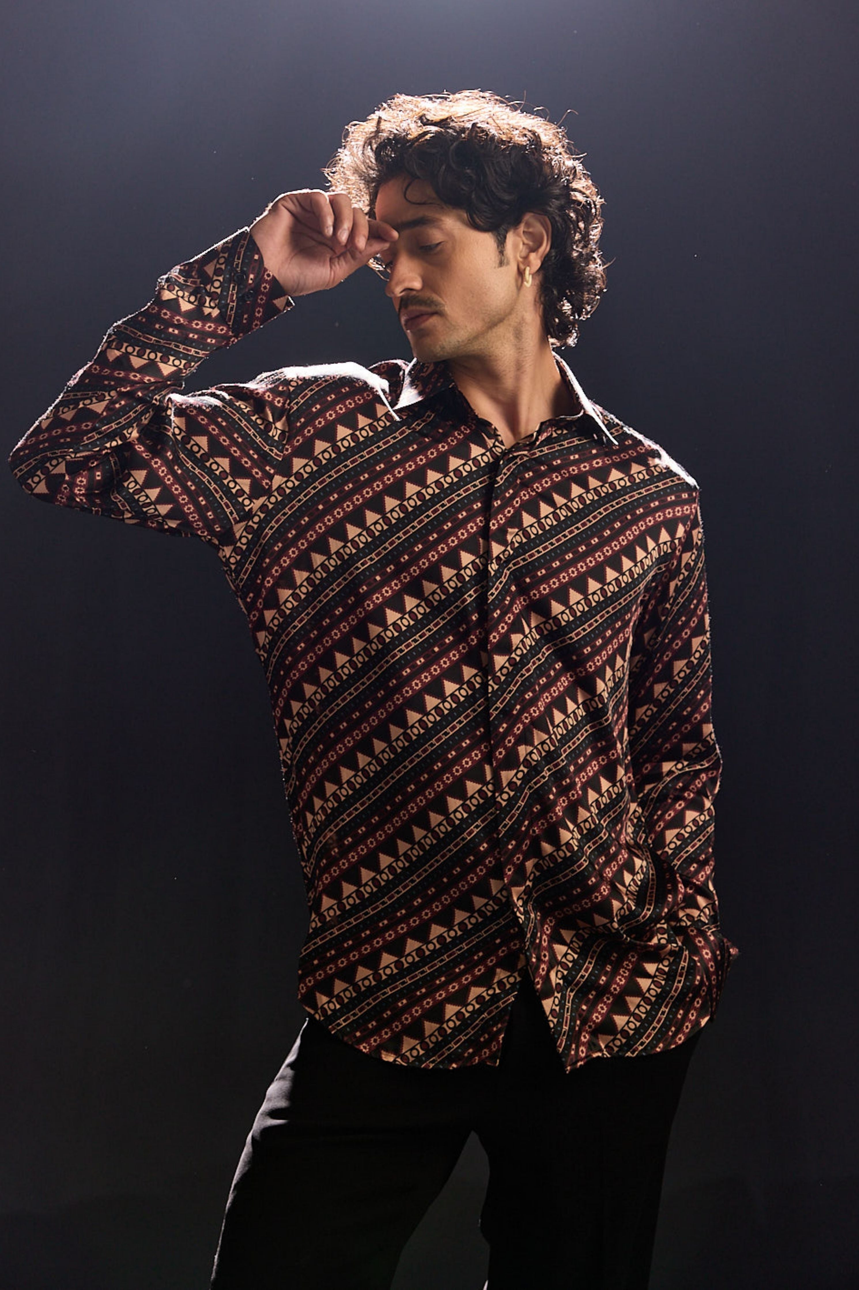 Printed Modal Satin Shirt