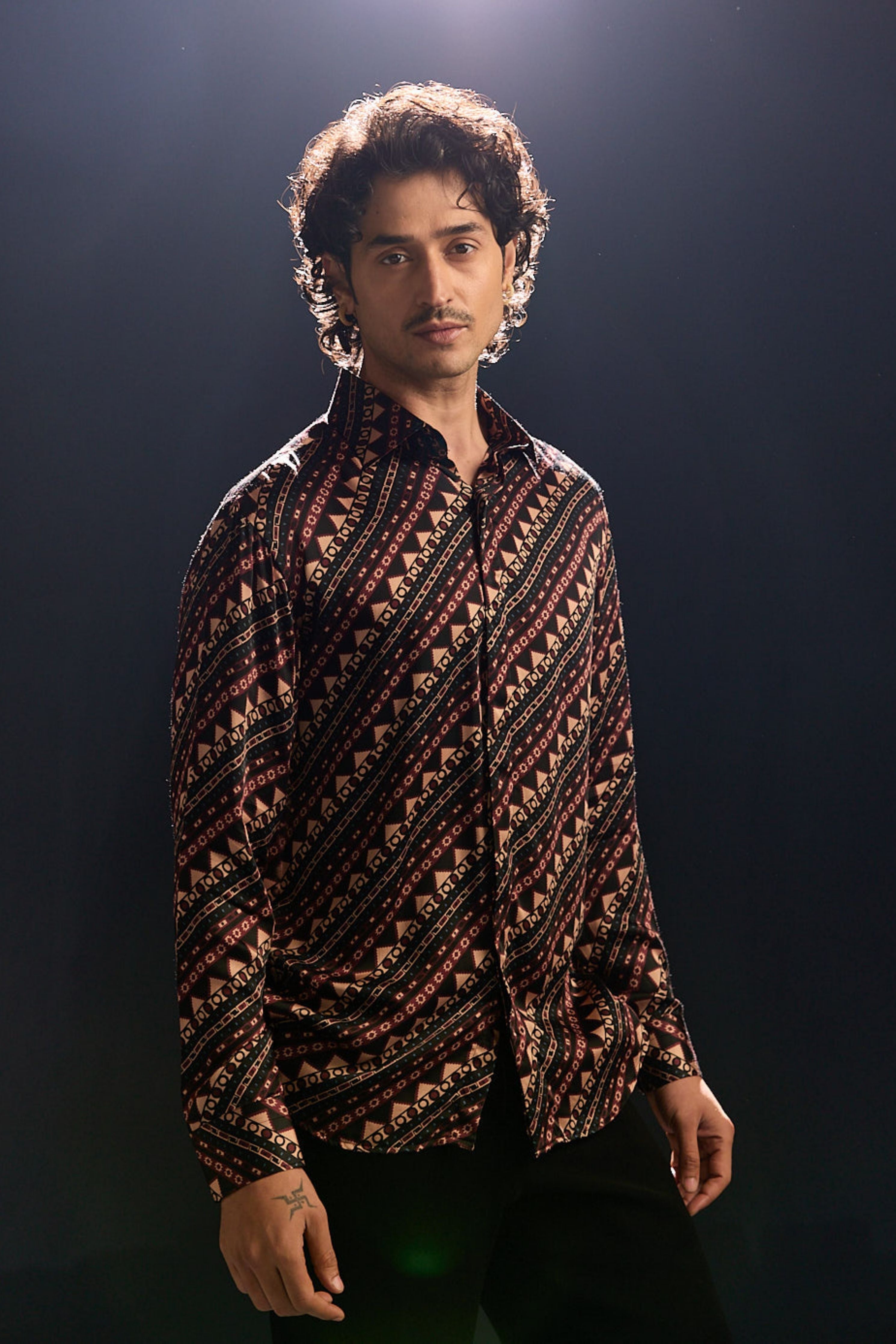 Printed Modal Satin Shirt