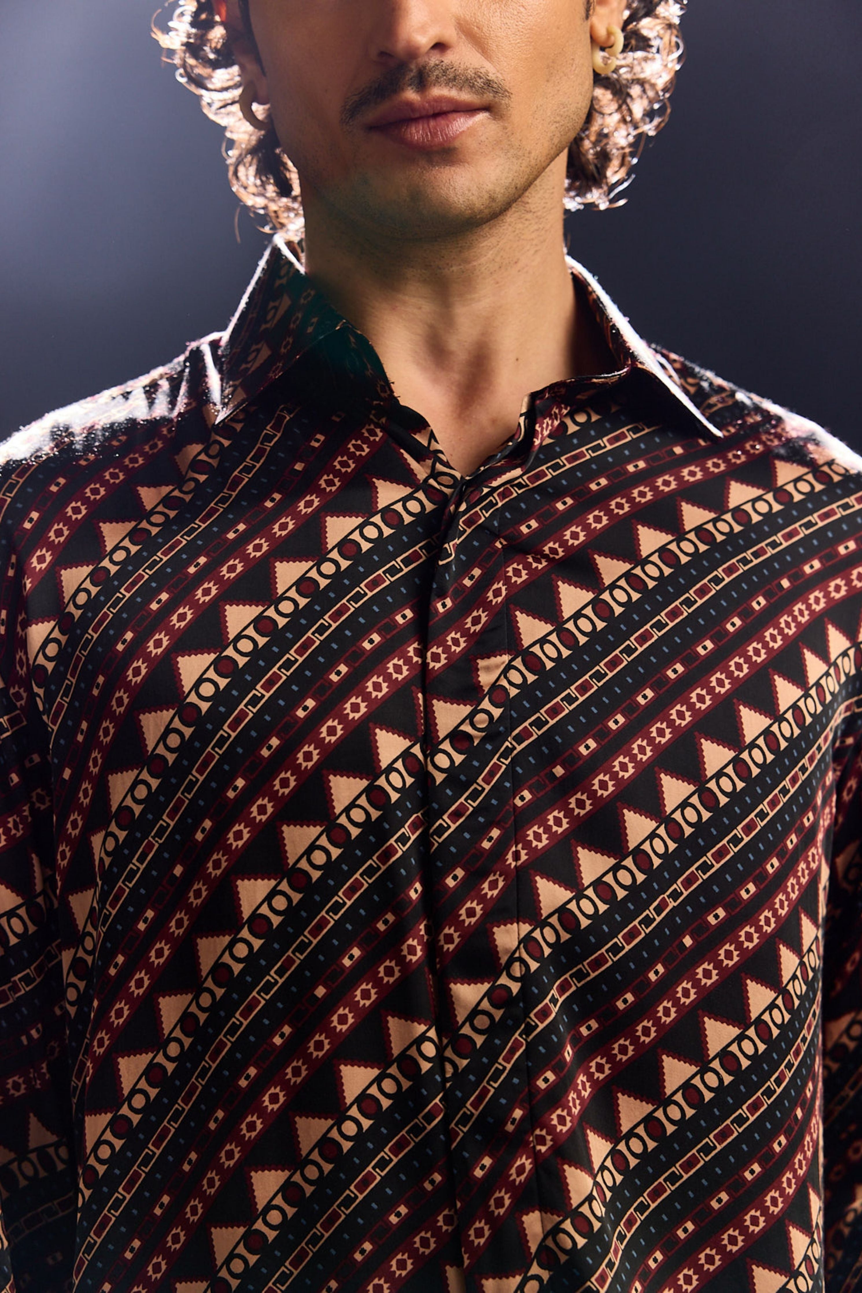 Printed Modal Satin Shirt