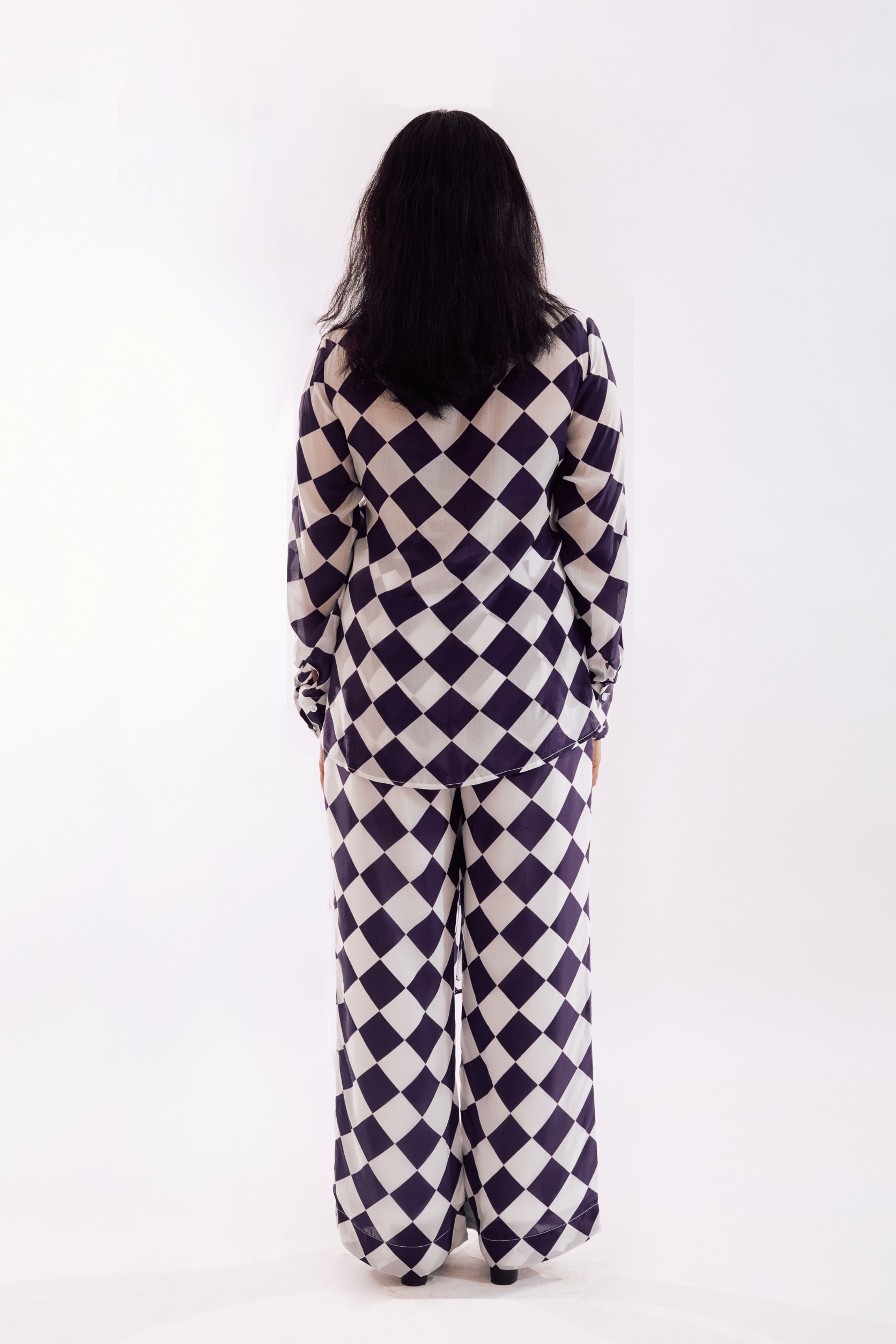 Purple Checks Front Tie Co-Ord set
