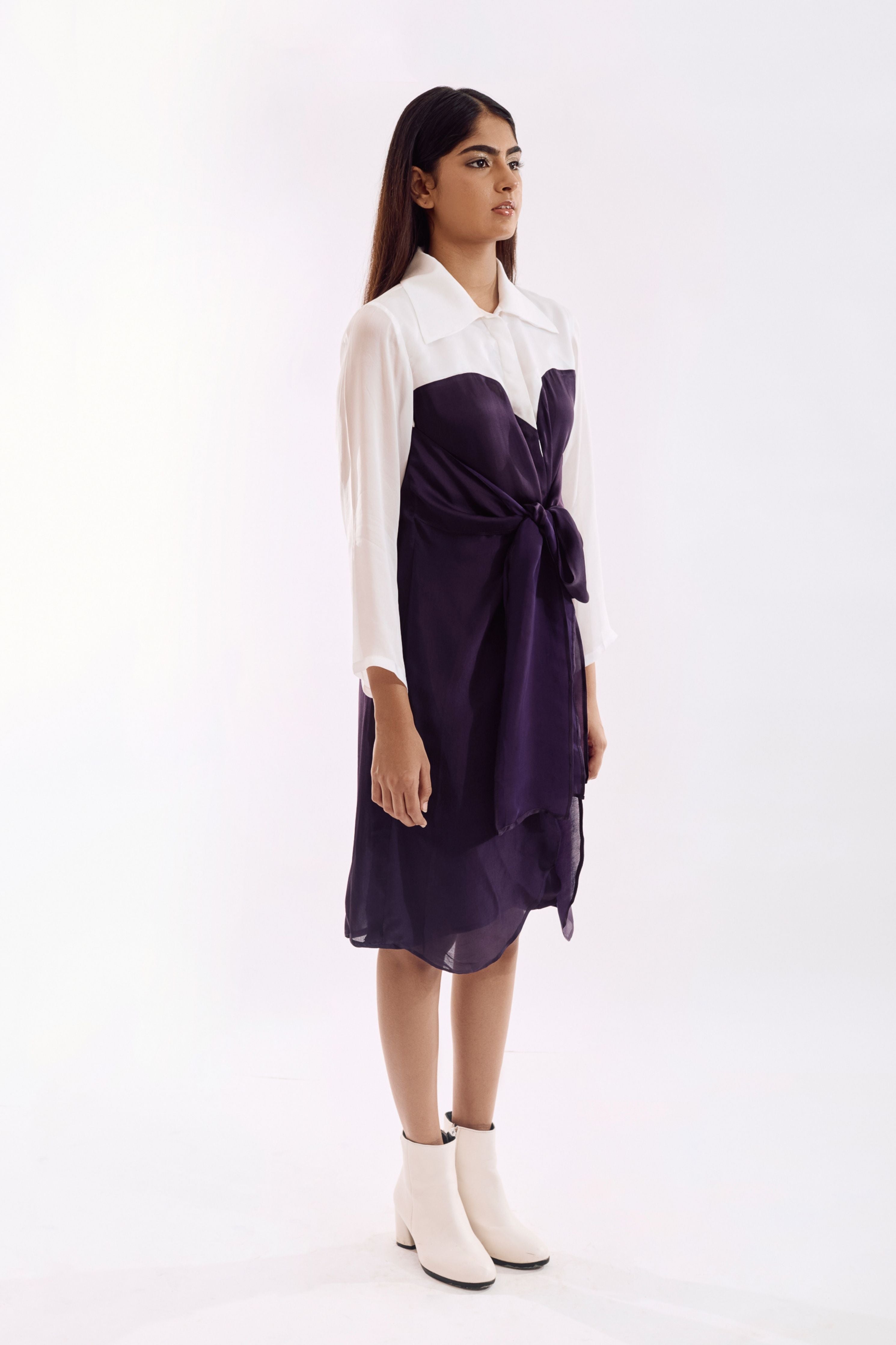 Purple Half Tie Dress