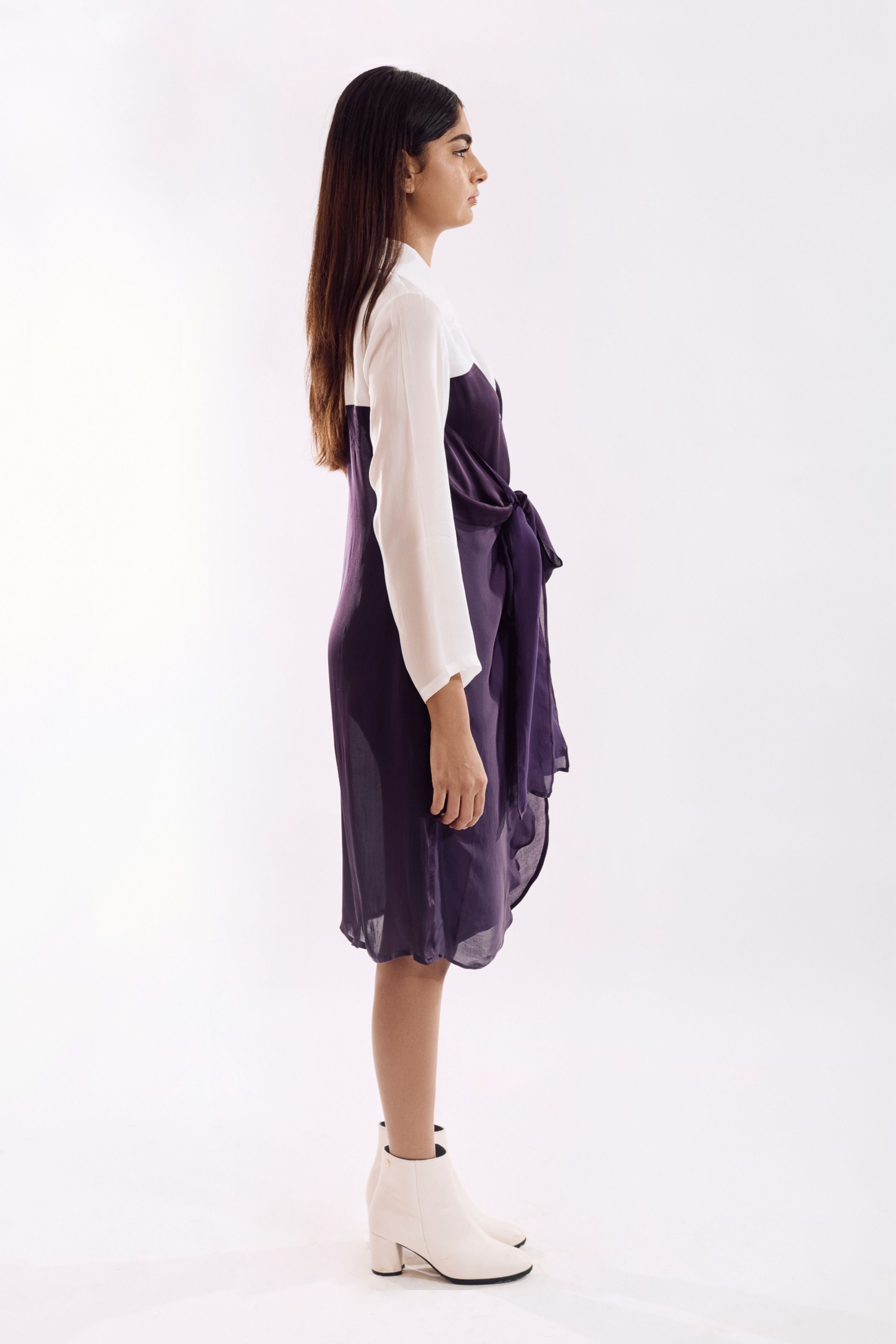 Purple Half Tie Dress