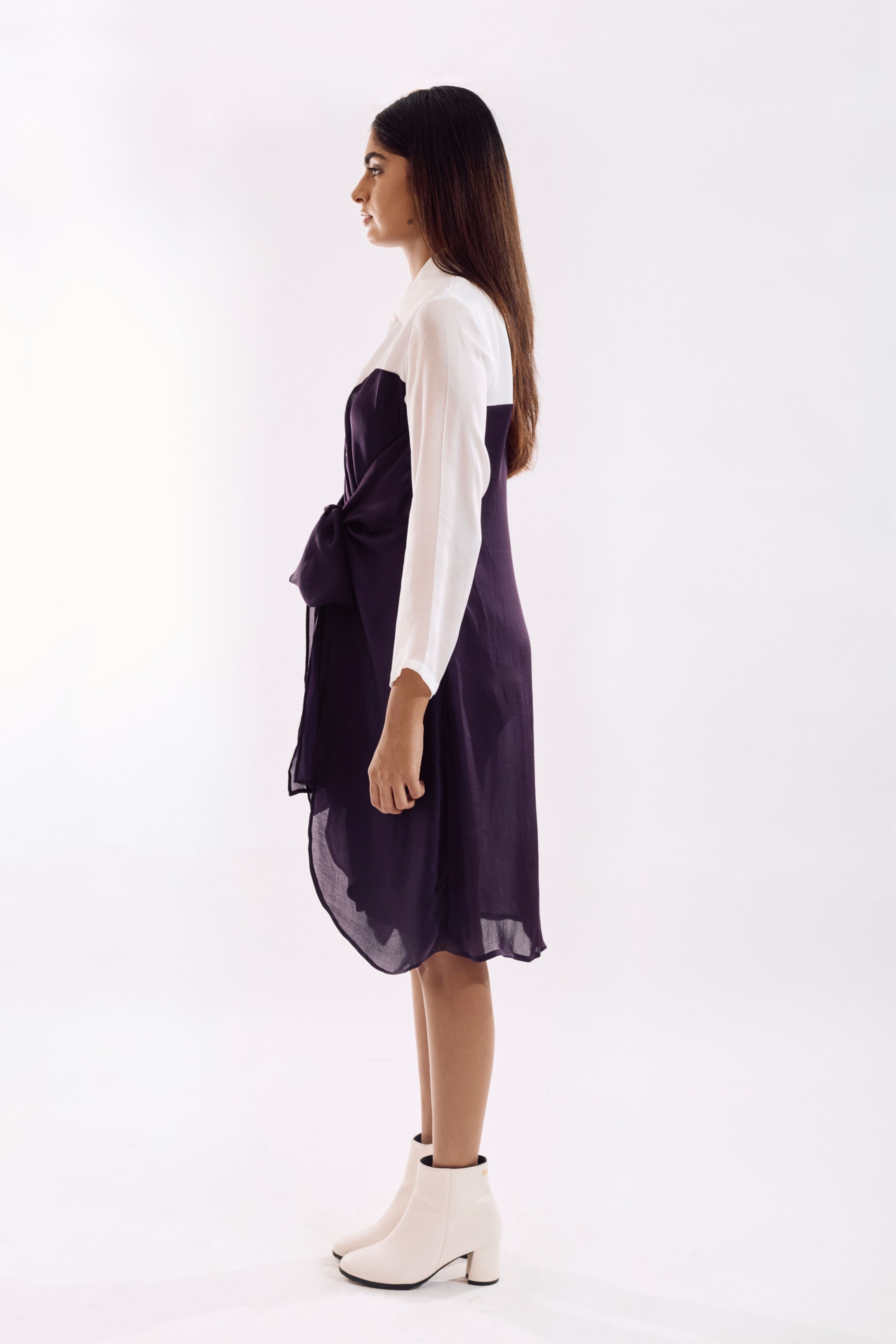 Purple Half Tie Dress