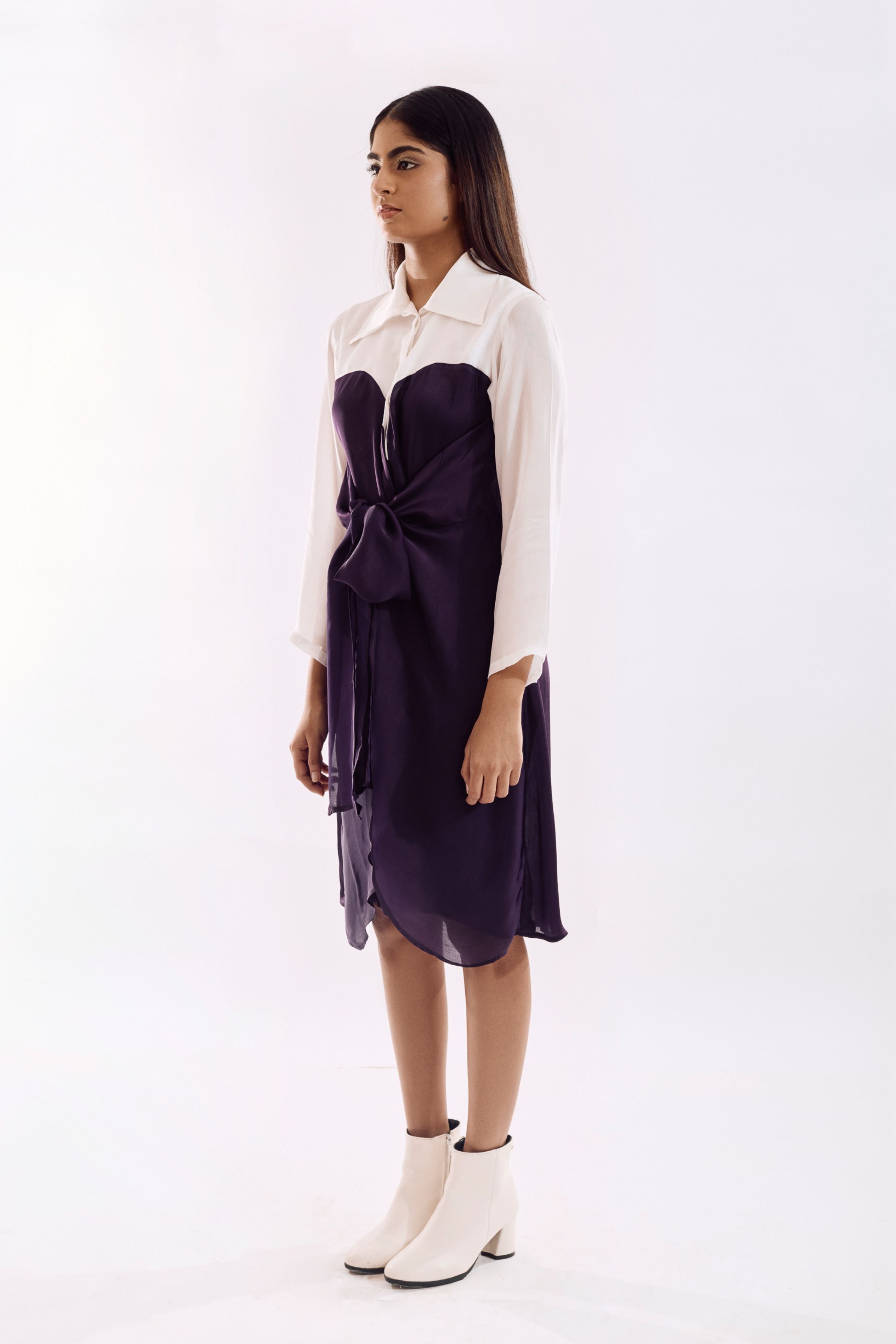 Purple Half Tie Dress