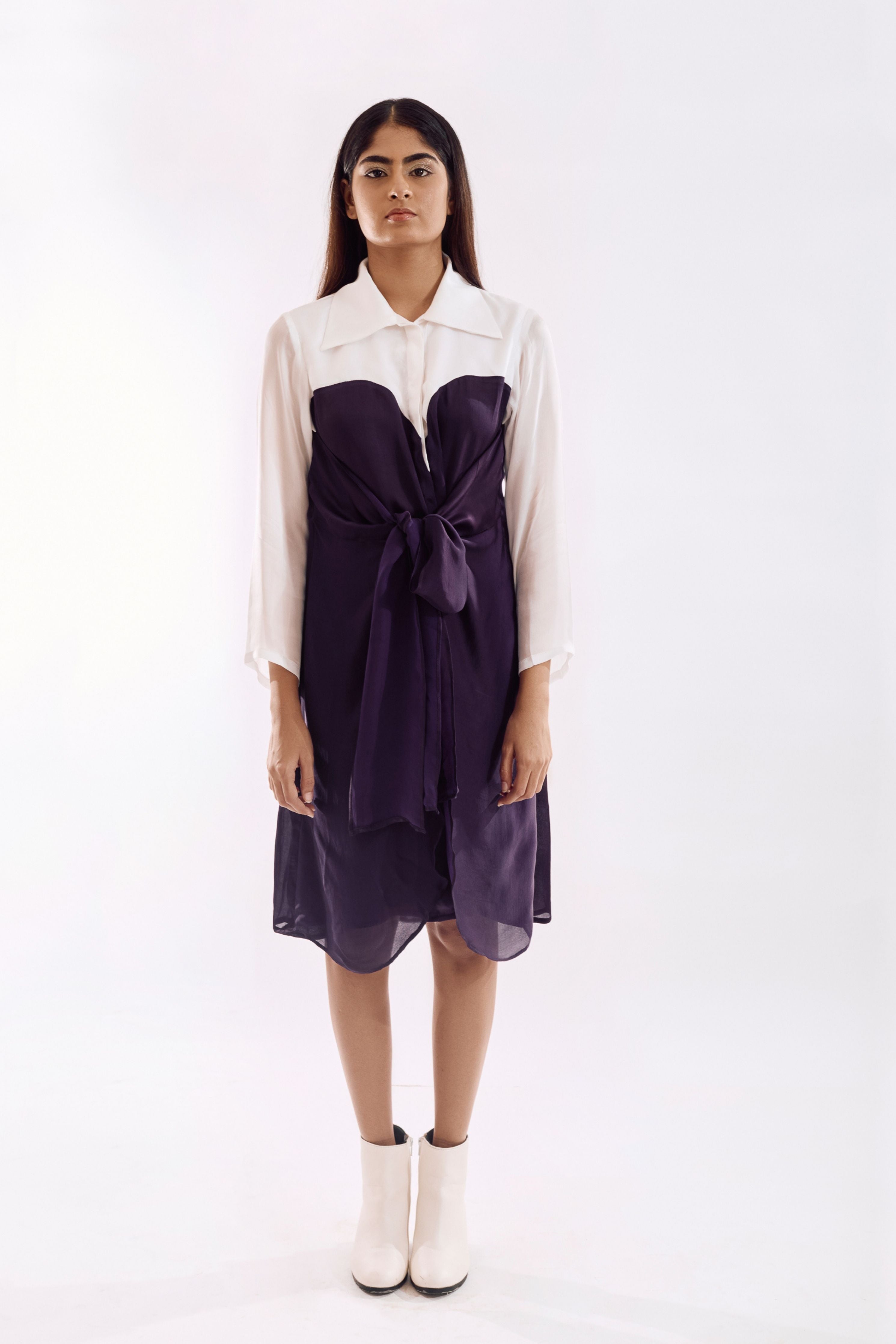Purple Half Tie Dress