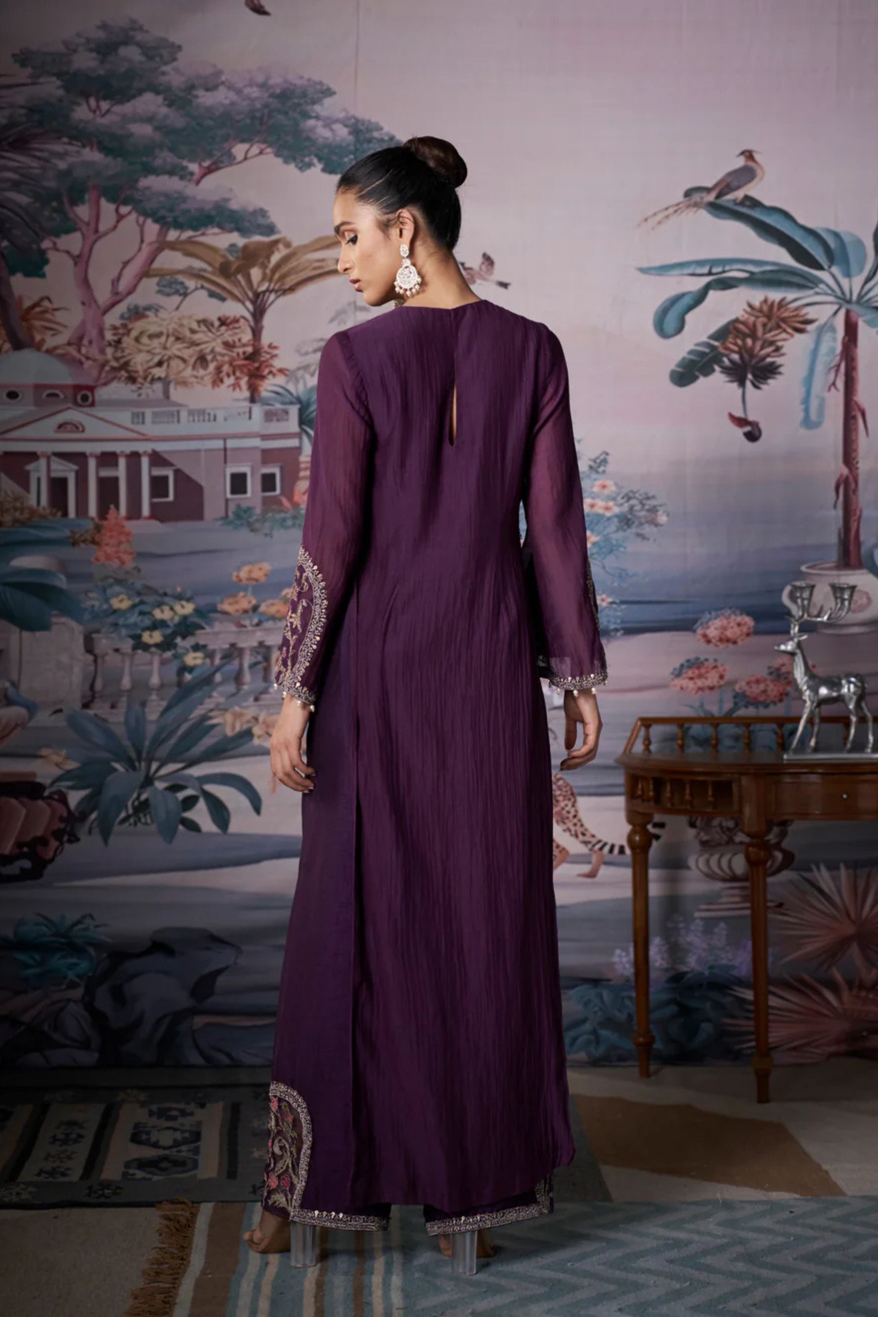 Parsi Nights Purple Kurta Set