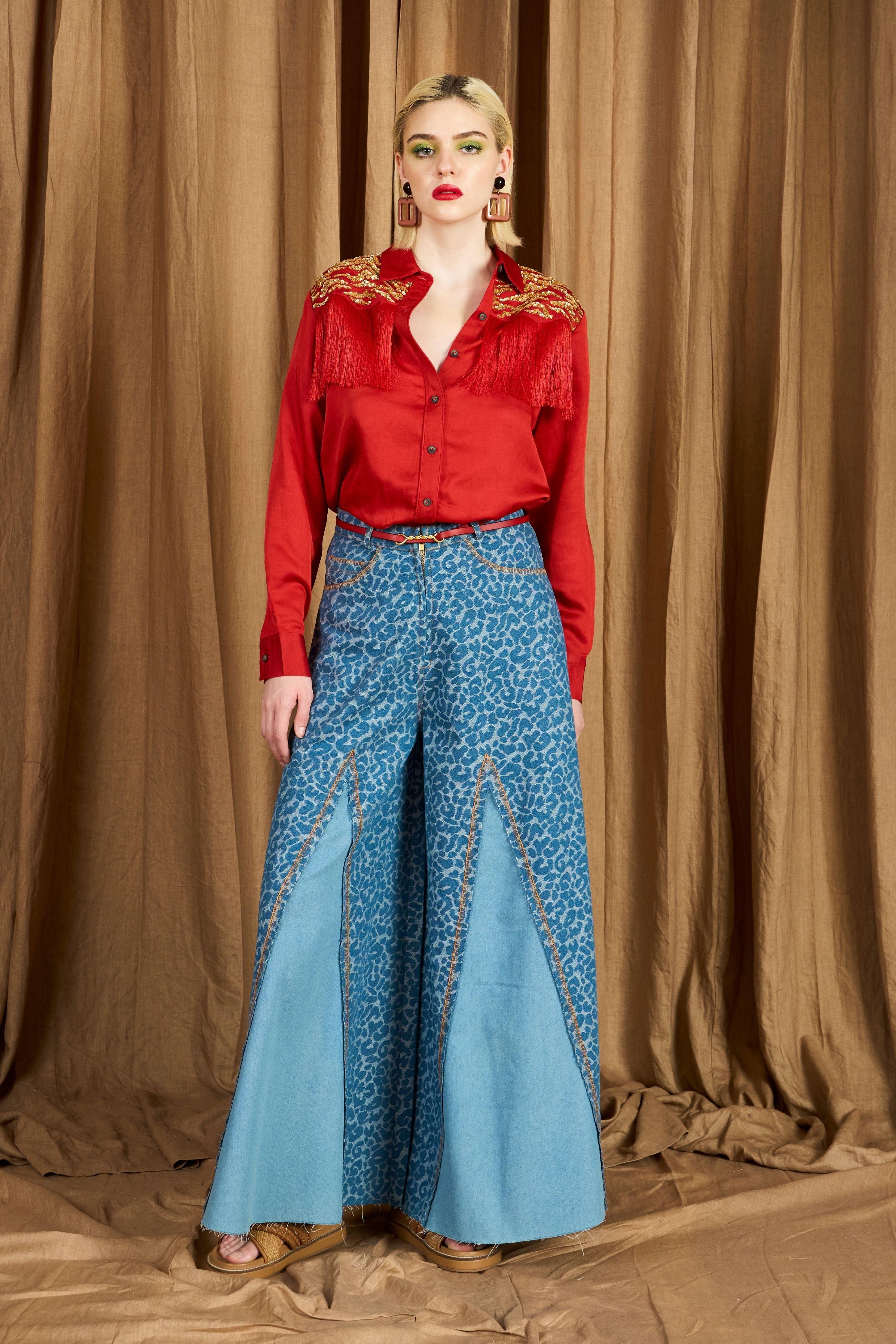 The Tiger Yoke And Fringe Shirt