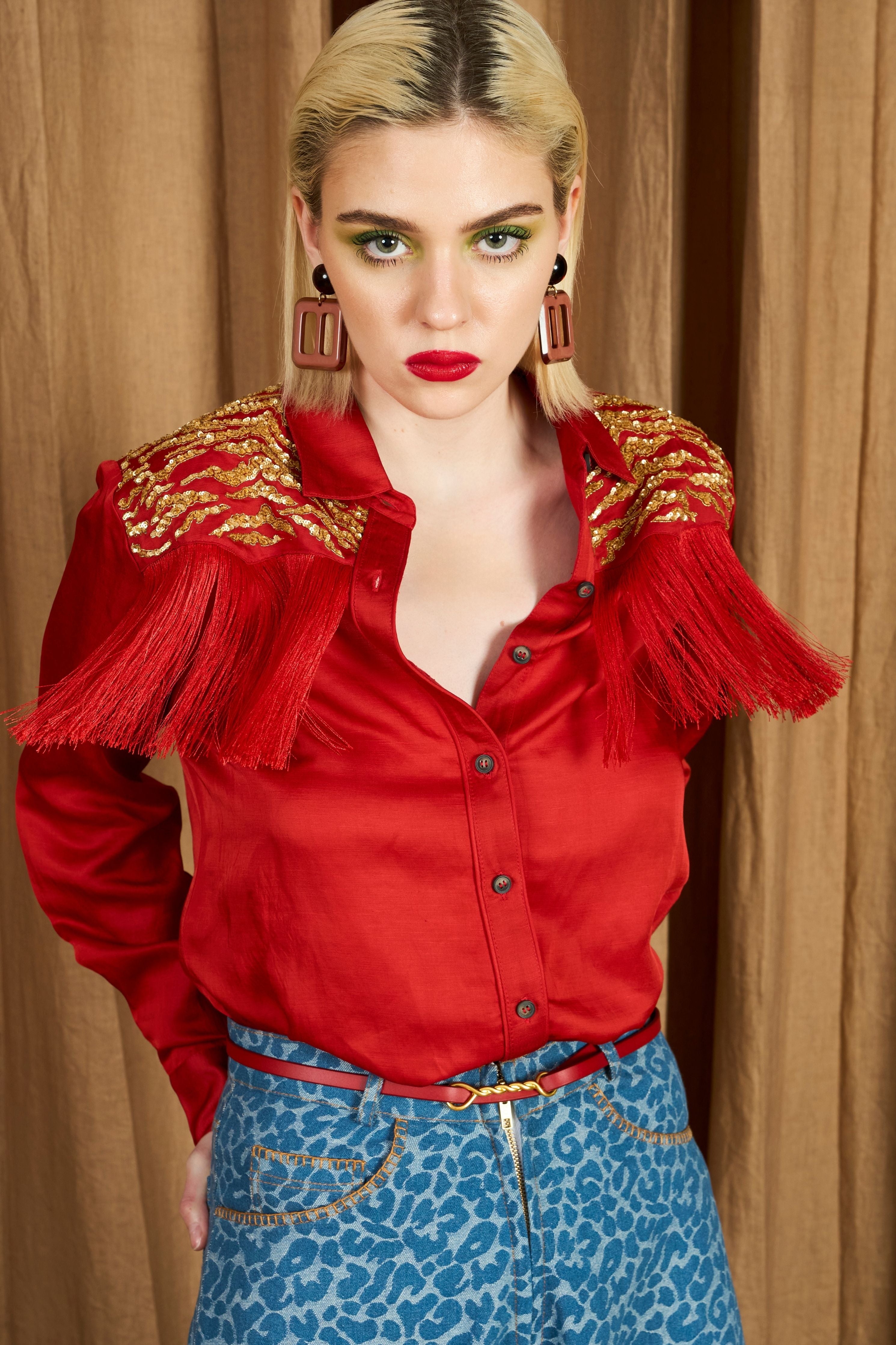 The Tiger Yoke And Fringe Shirt