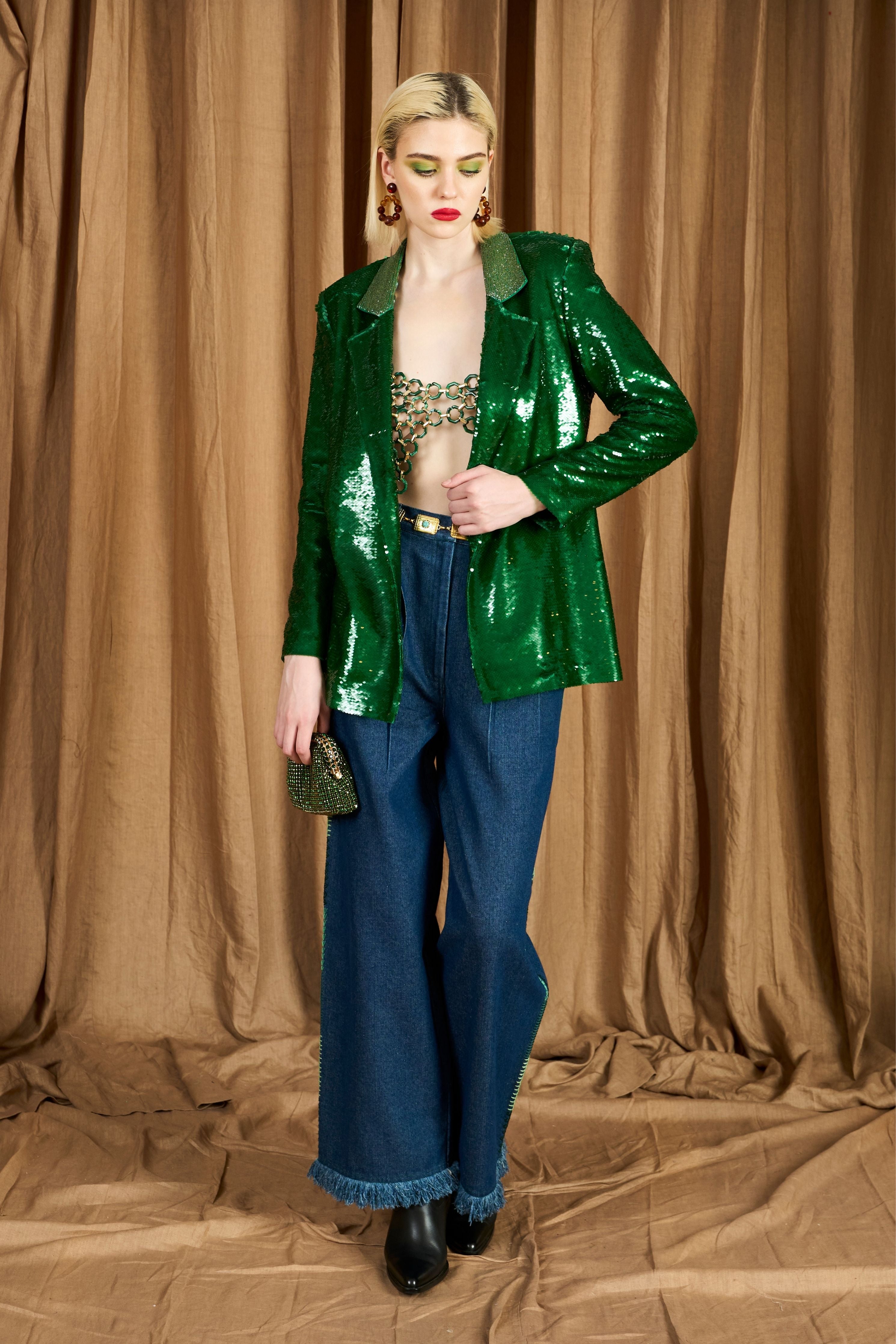 The Green Sequinned Blazer