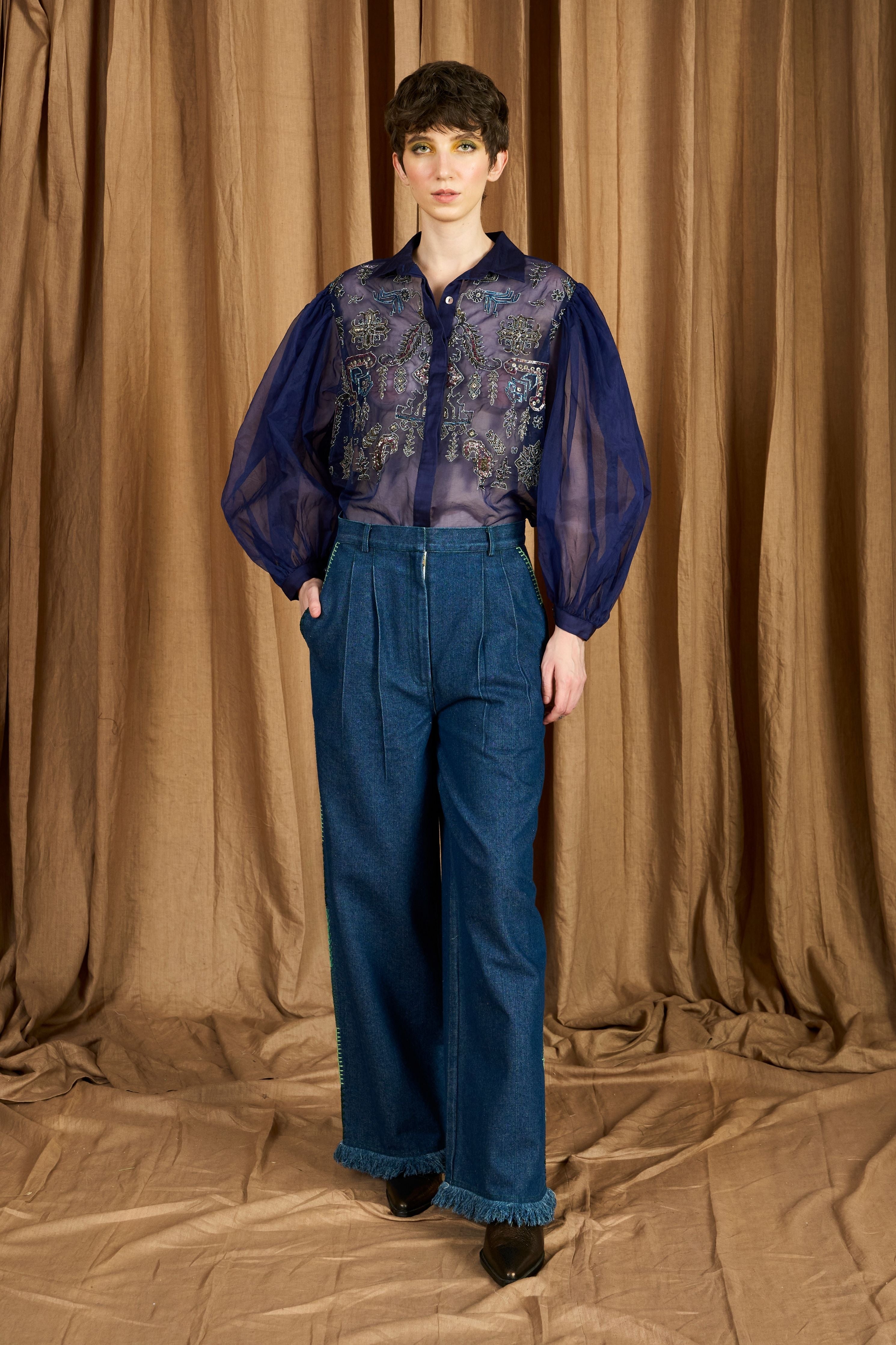 The Sheer Travellers Hand Embroidered Shirt
