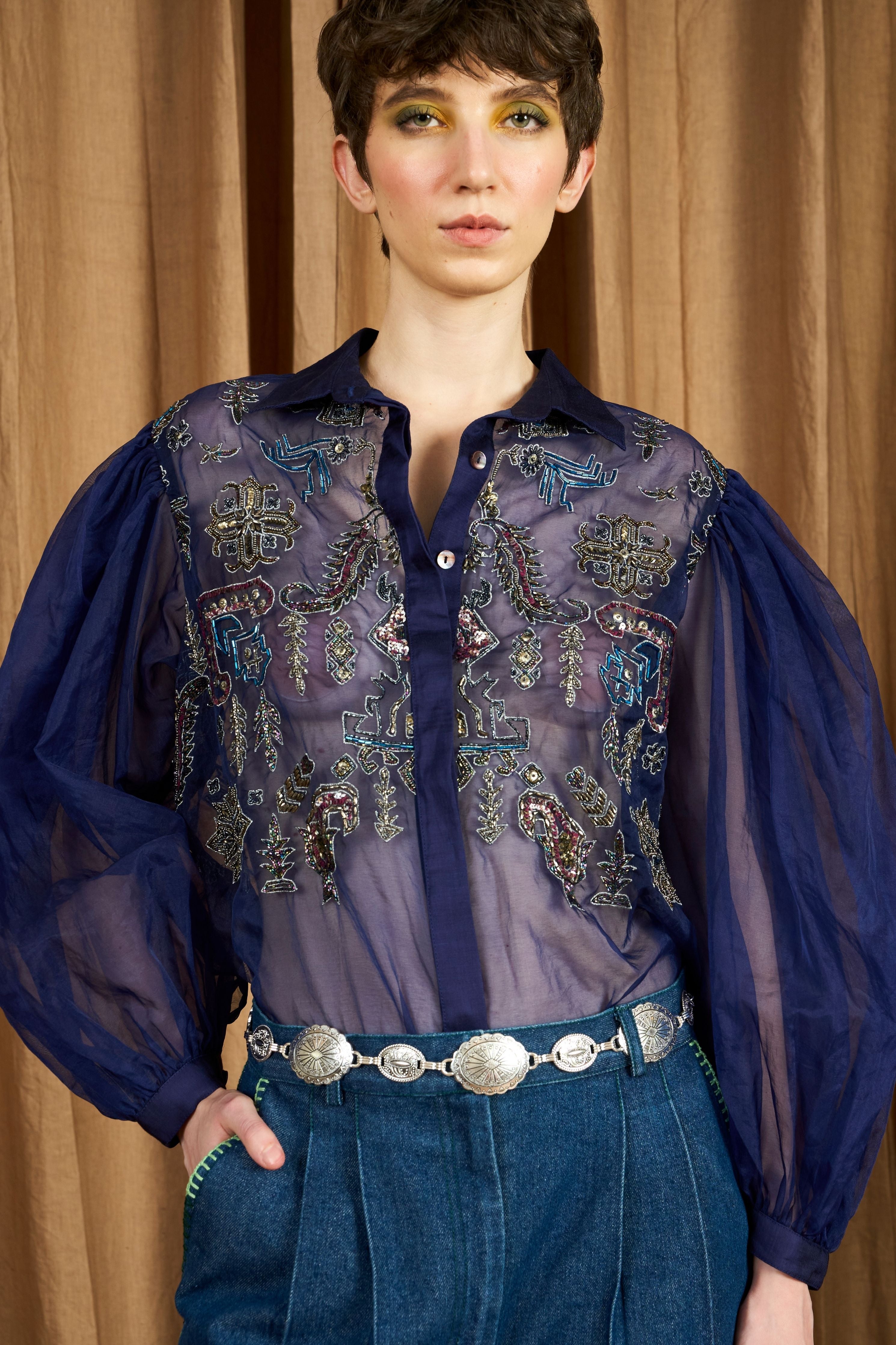 The Sheer Travellers Hand Embroidered Shirt