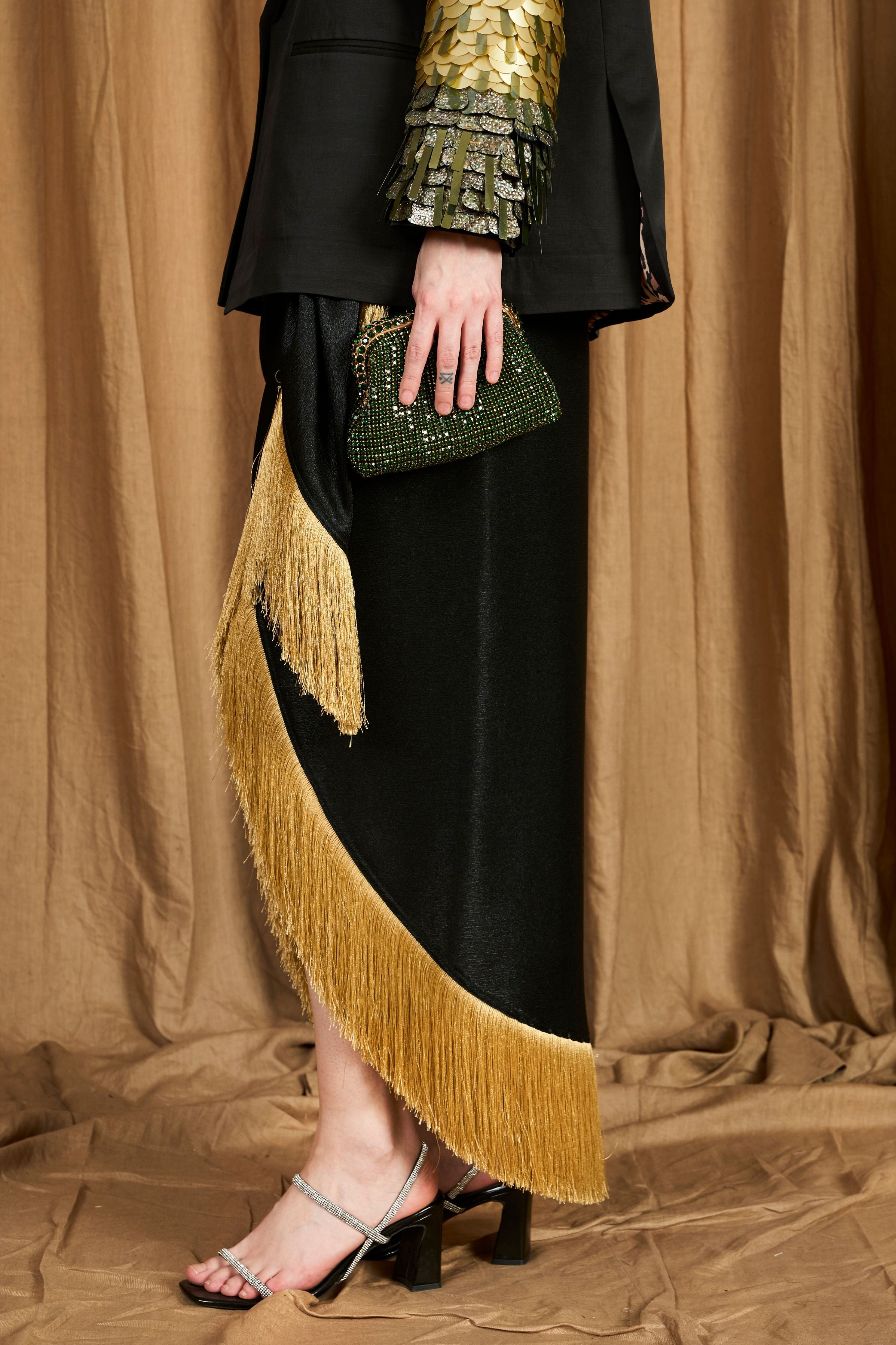 The Wrap Skirt W Fringe Lace