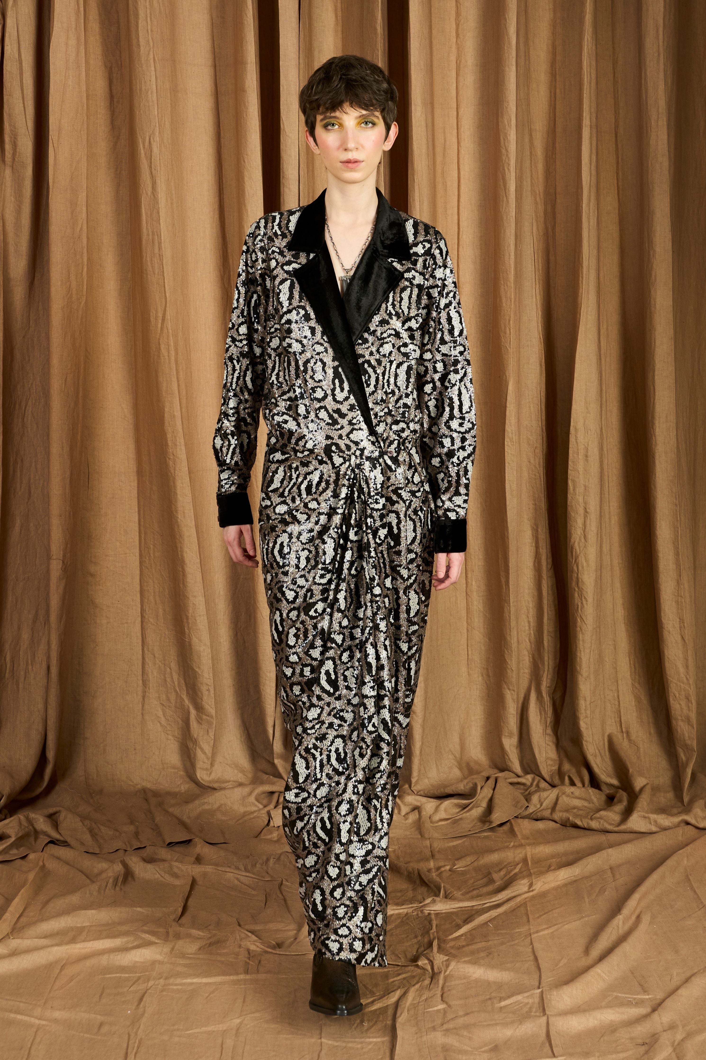 The Leopard Wrap Dress W Collar