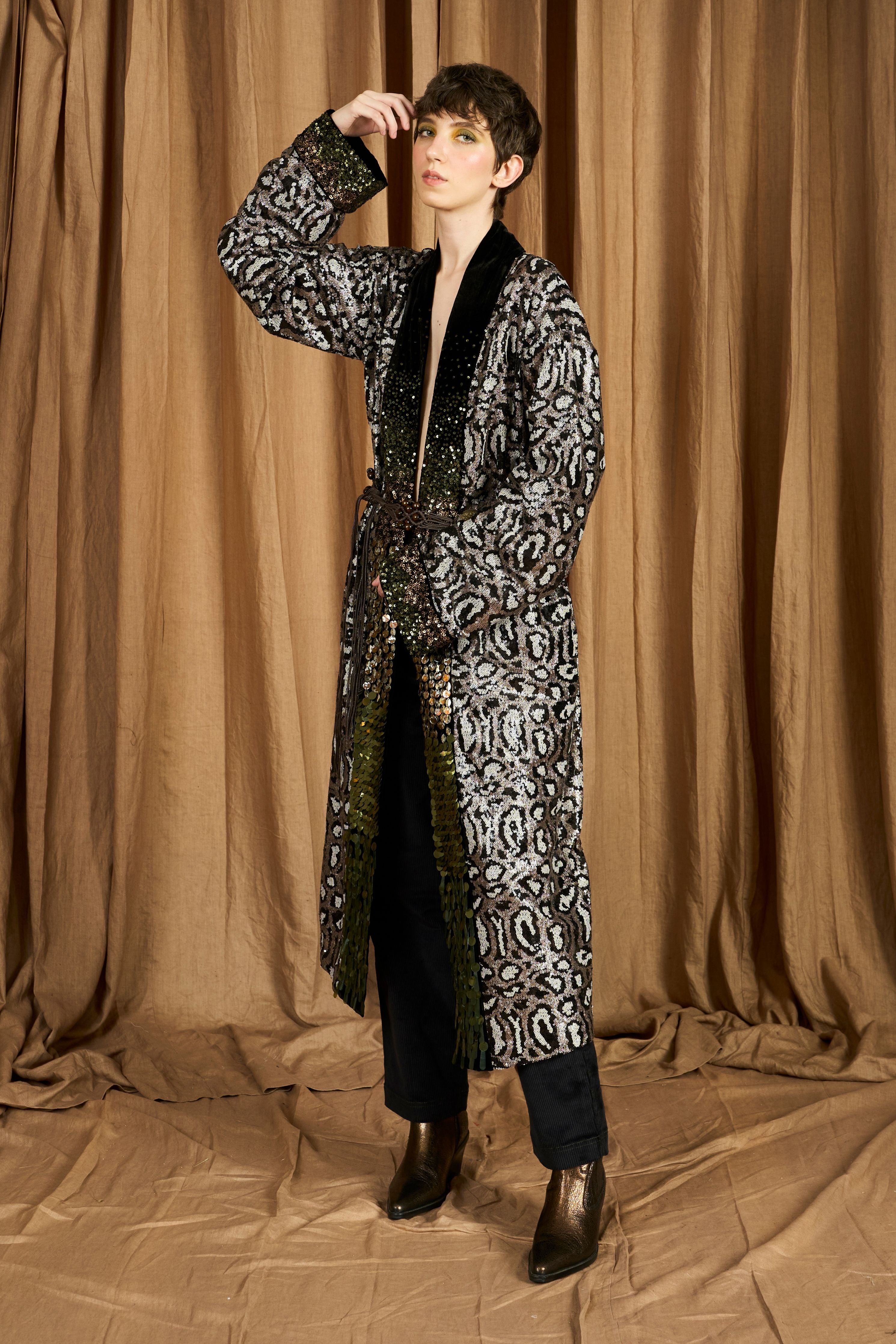 The Leopard Hand Embroidered Overlay