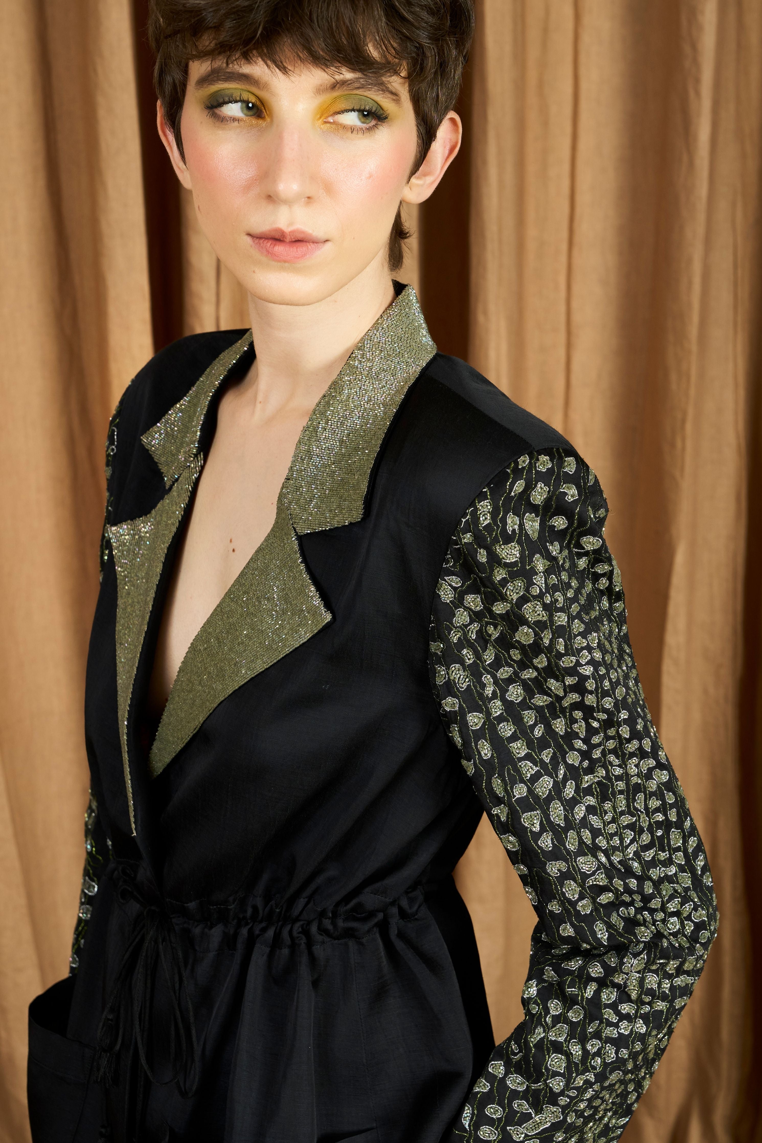 The Wild Branch Hand Embroidered Drawstring Blazer