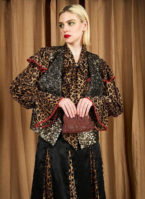 The Panelled Leopard Skirt