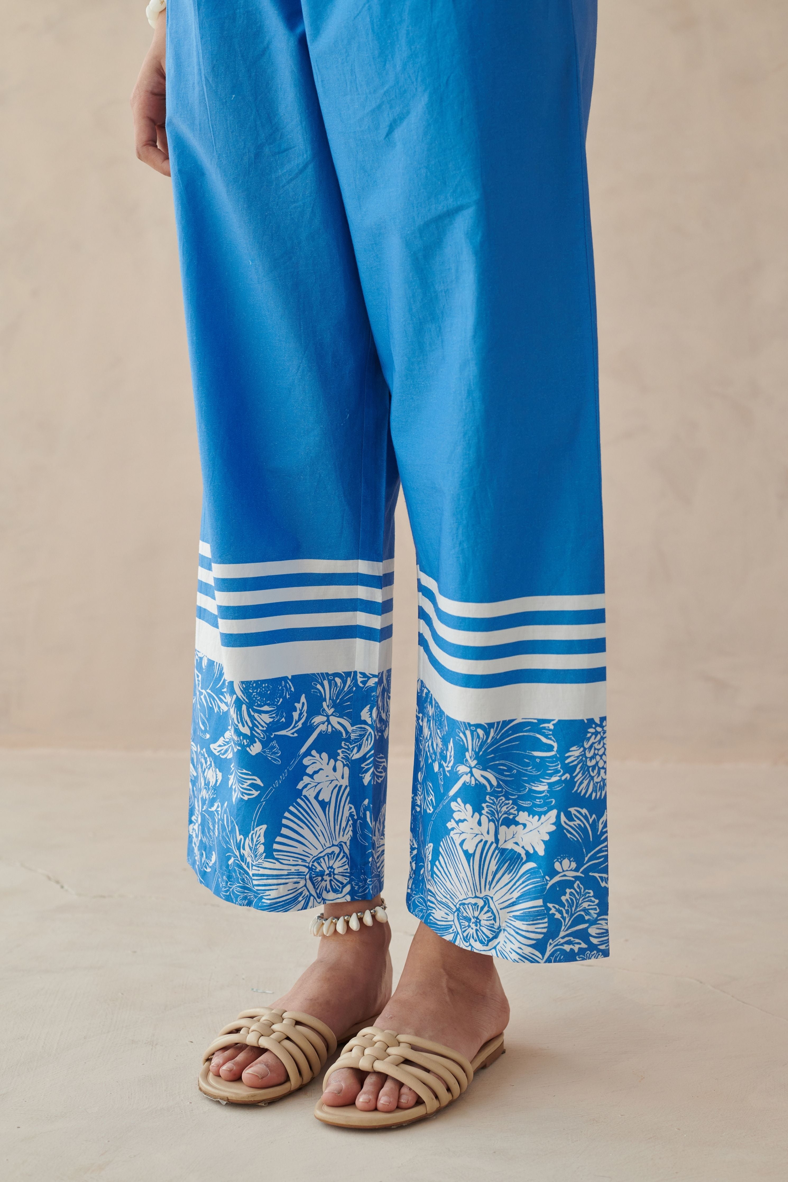 Glide Blue Placement Border Pants