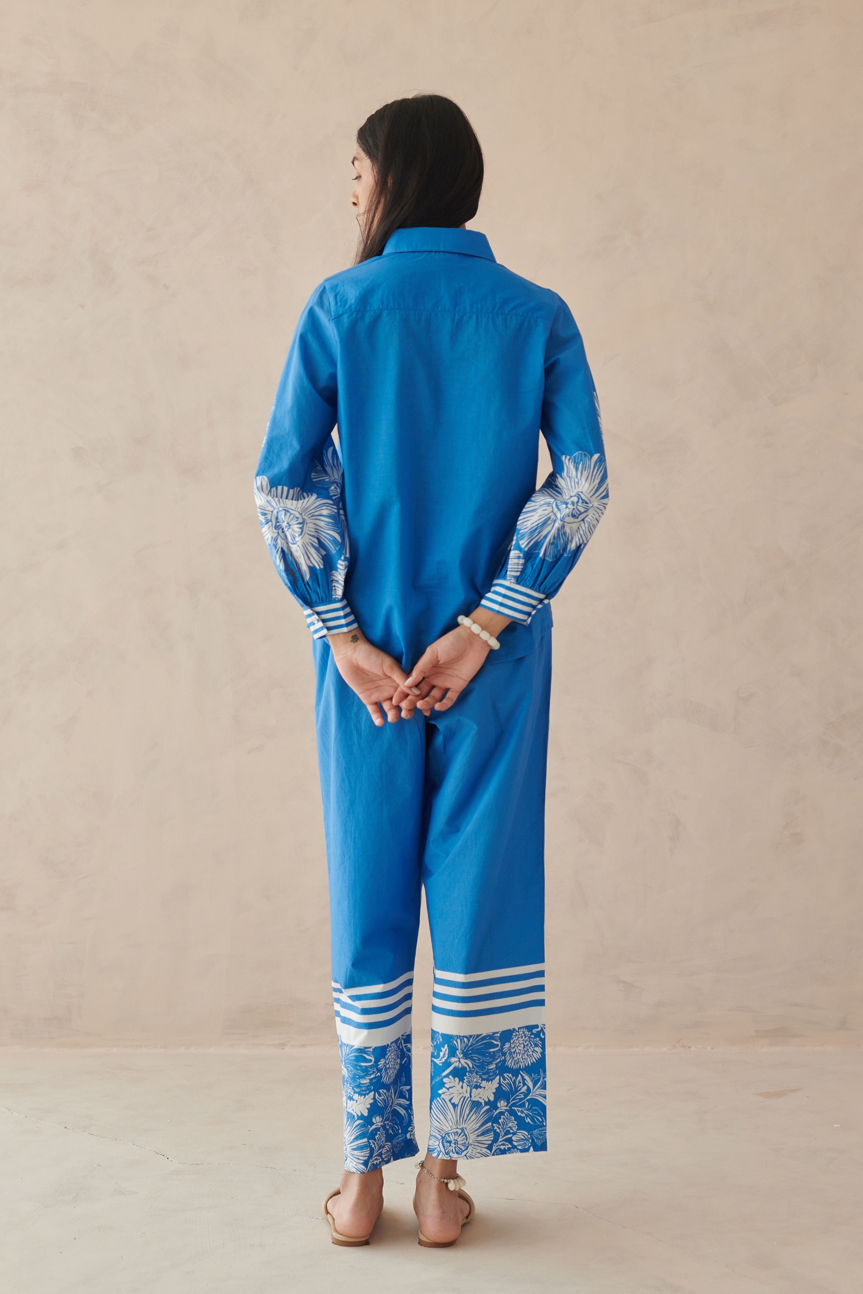 Glide Blue Placement Border Pants