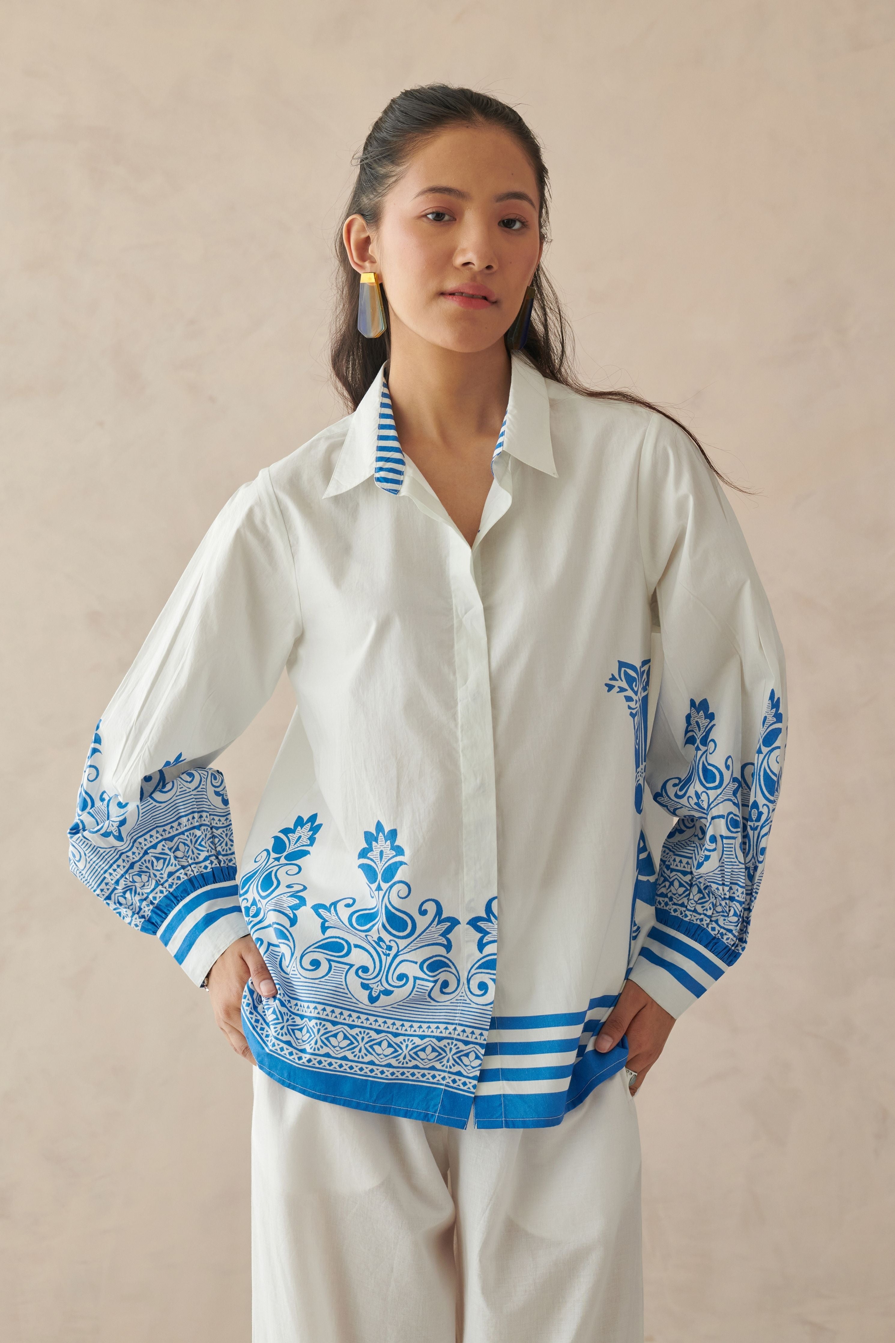 Plush White Relaxed Floral Top