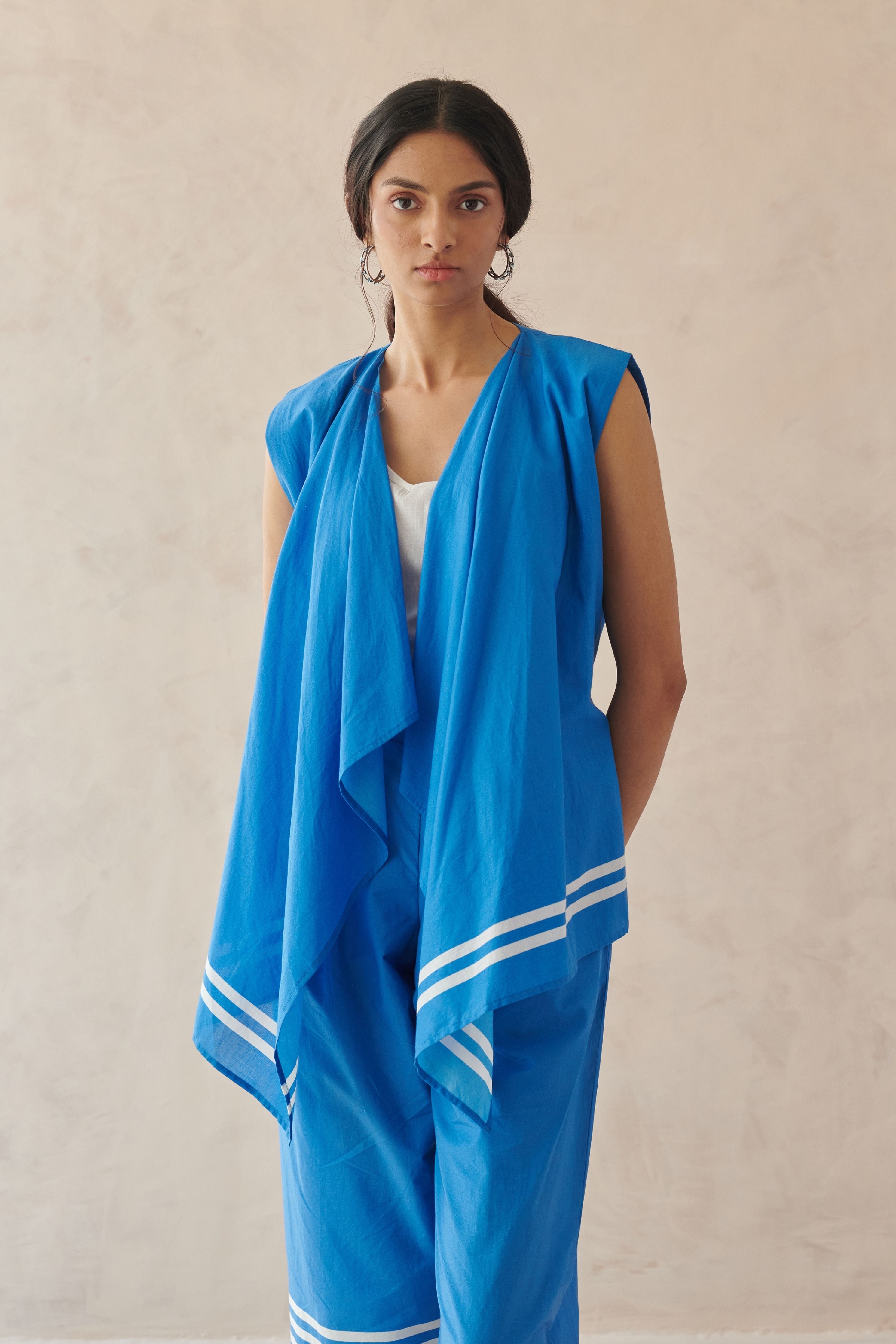 Fleur Blue Asymmetrical Overlay