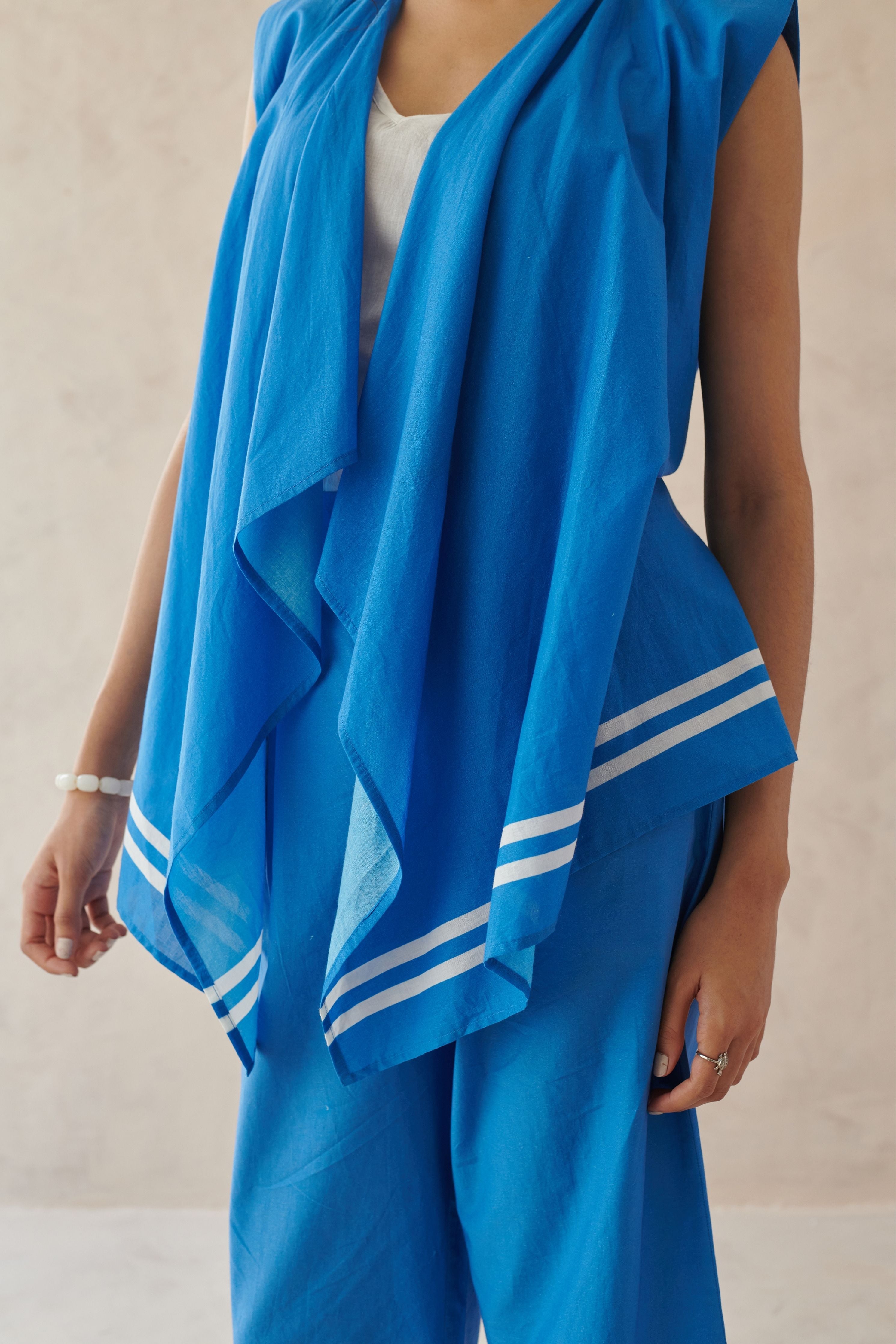 Fleur Blue Asymmetrical Overlay