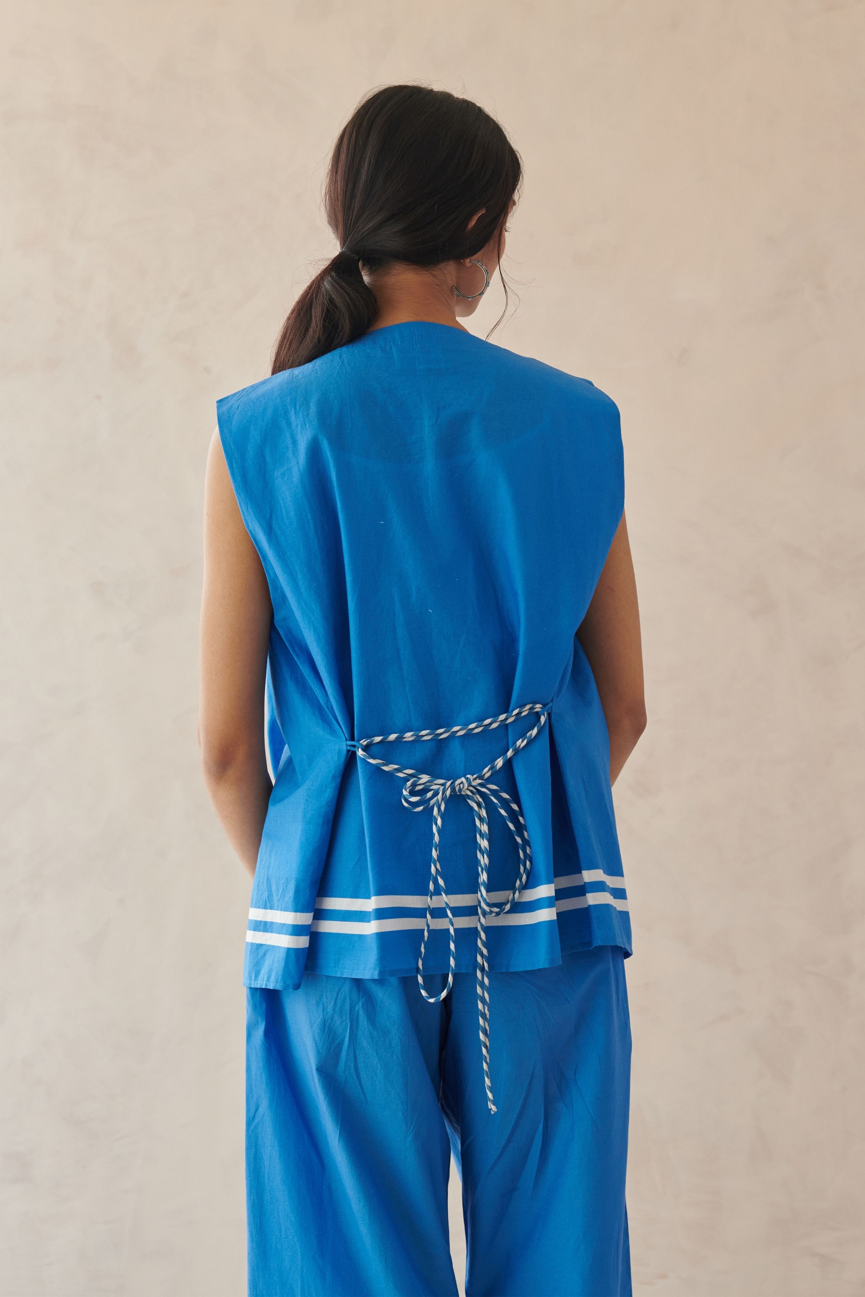 Fleur Blue Asymmetrical Overlay