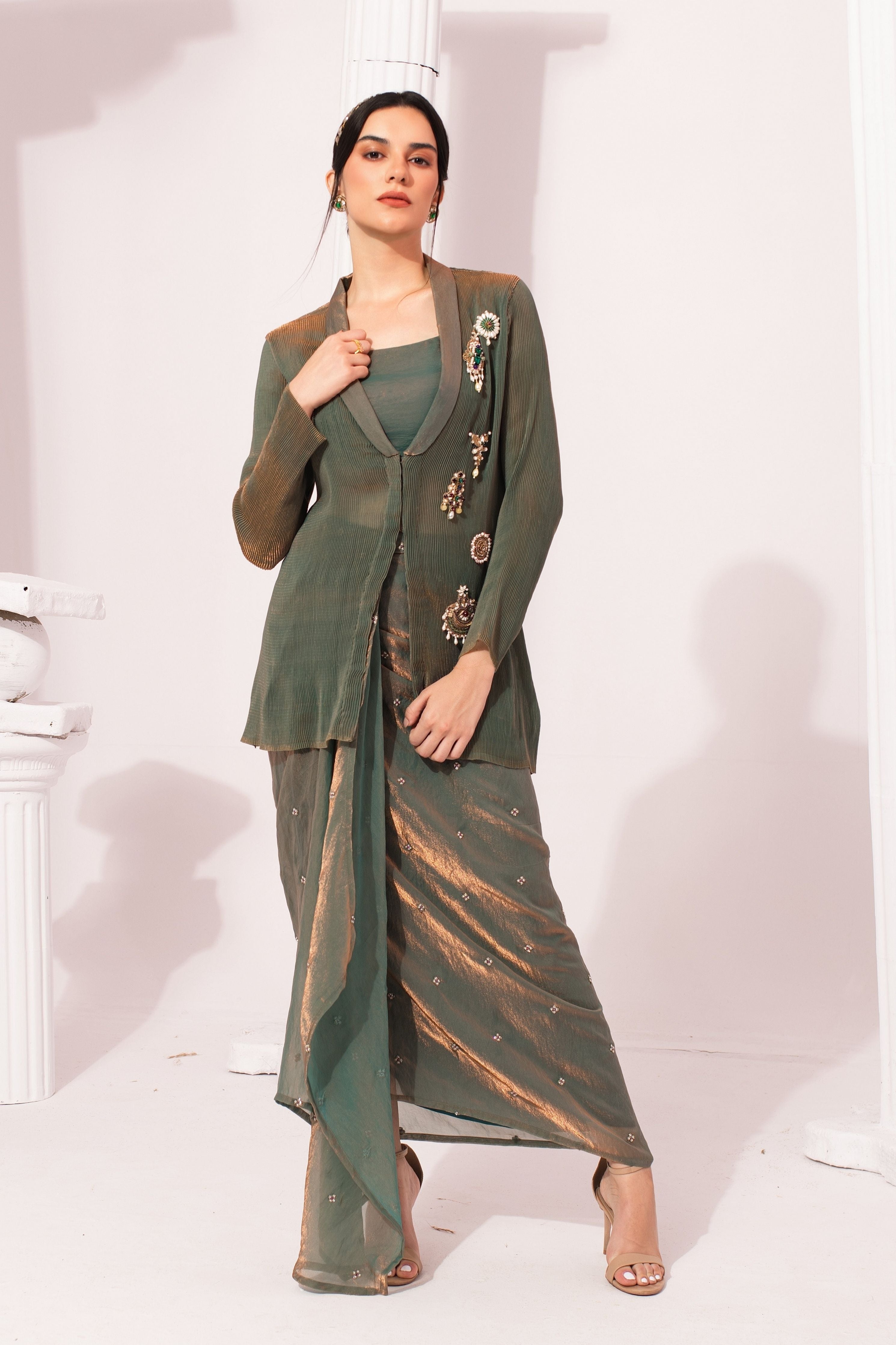 Metalic Moss Green Regal Jacket