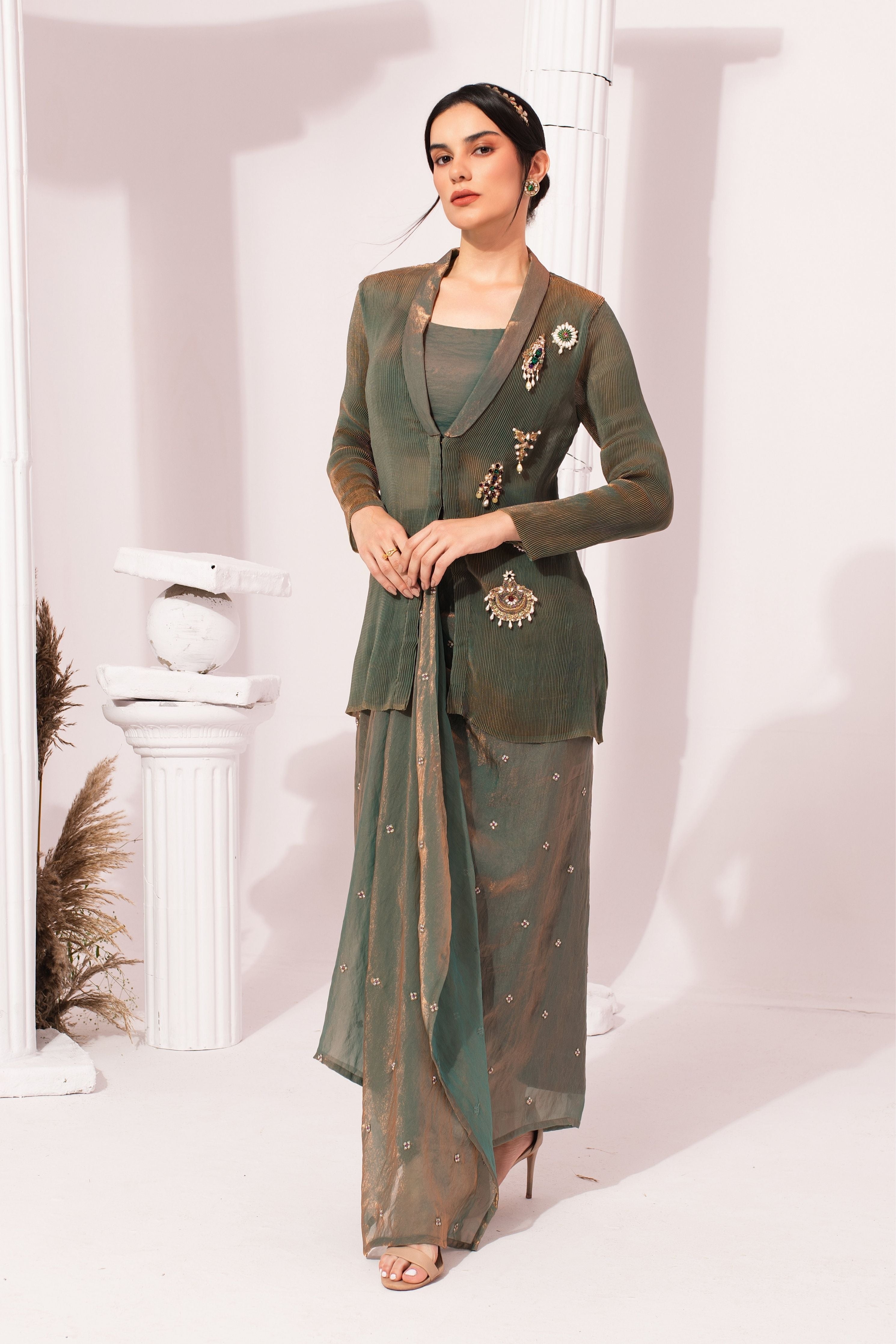 Metalic Moss Green Regal Jacket