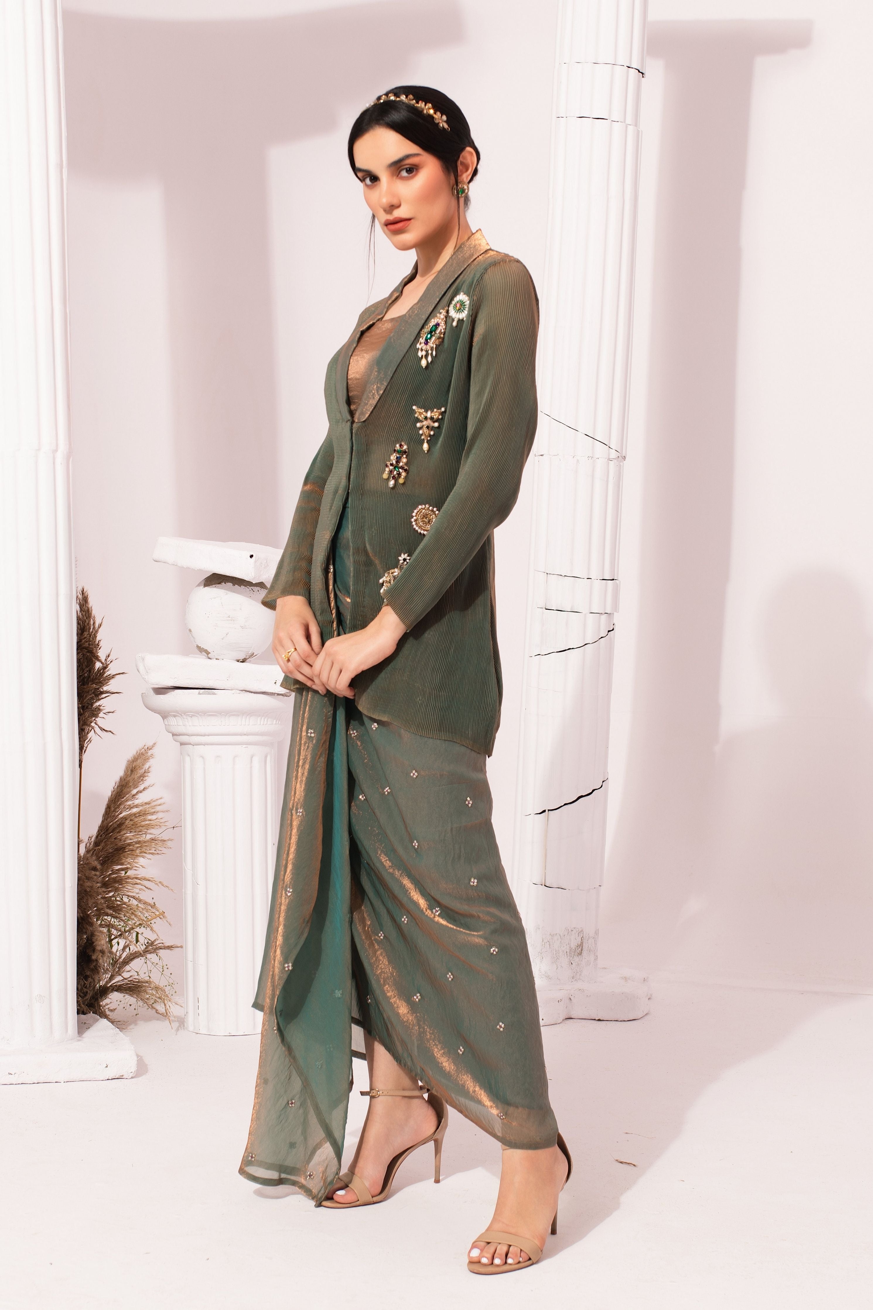 Metalic Moss Green Regal Jacket