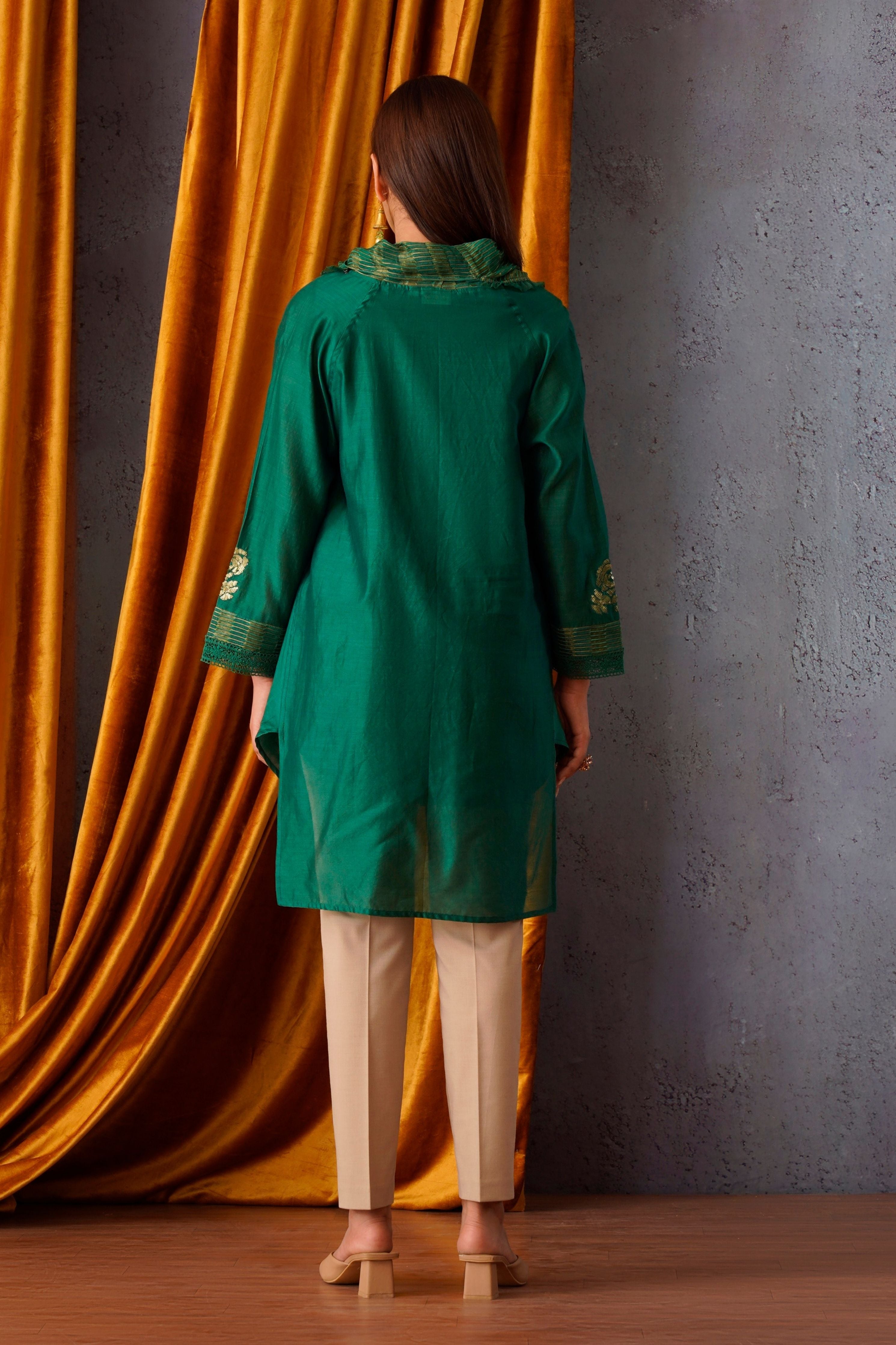Emerald Areen Embroidered Asymmetric Tunic