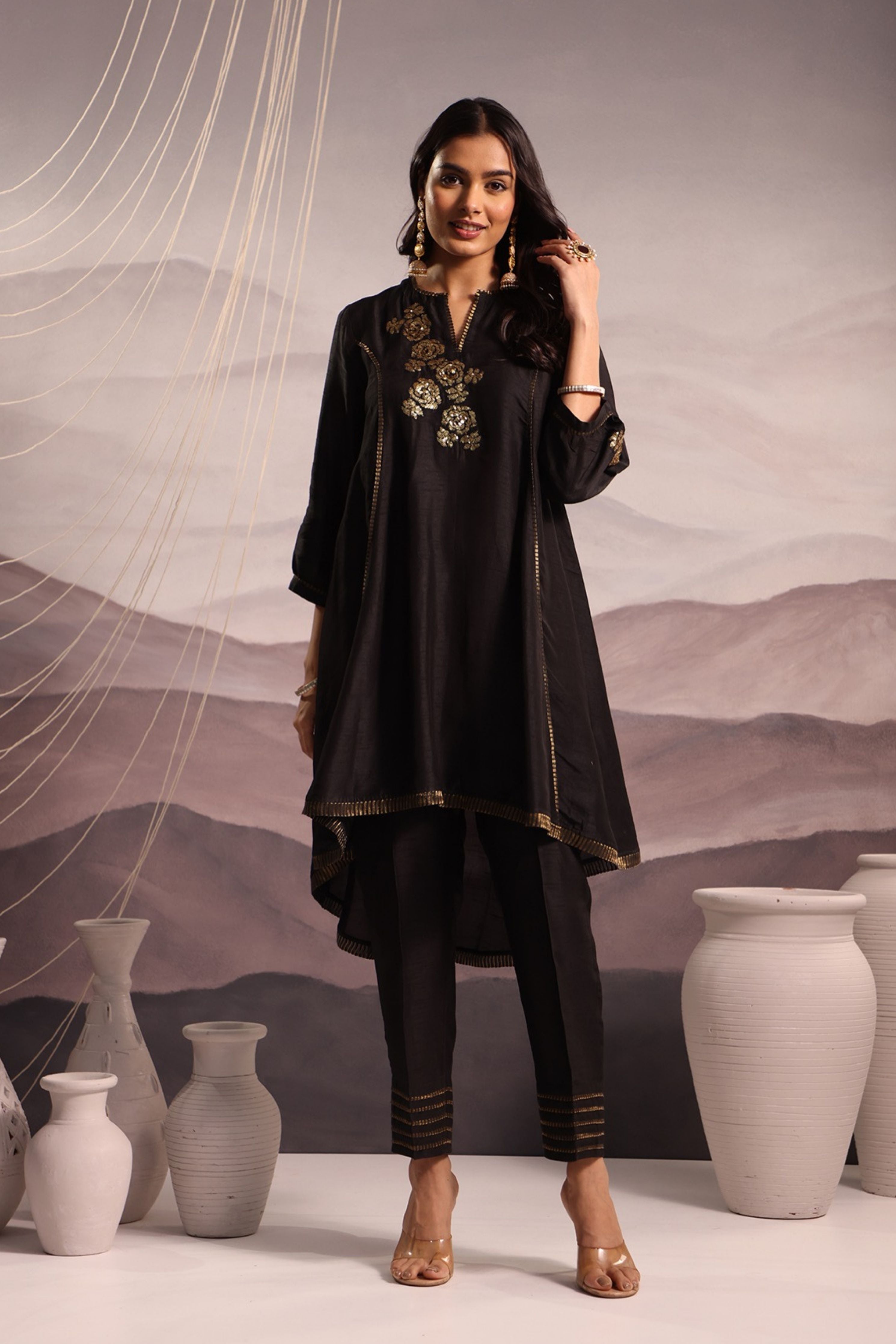 Black Panelled Co-Ord Set