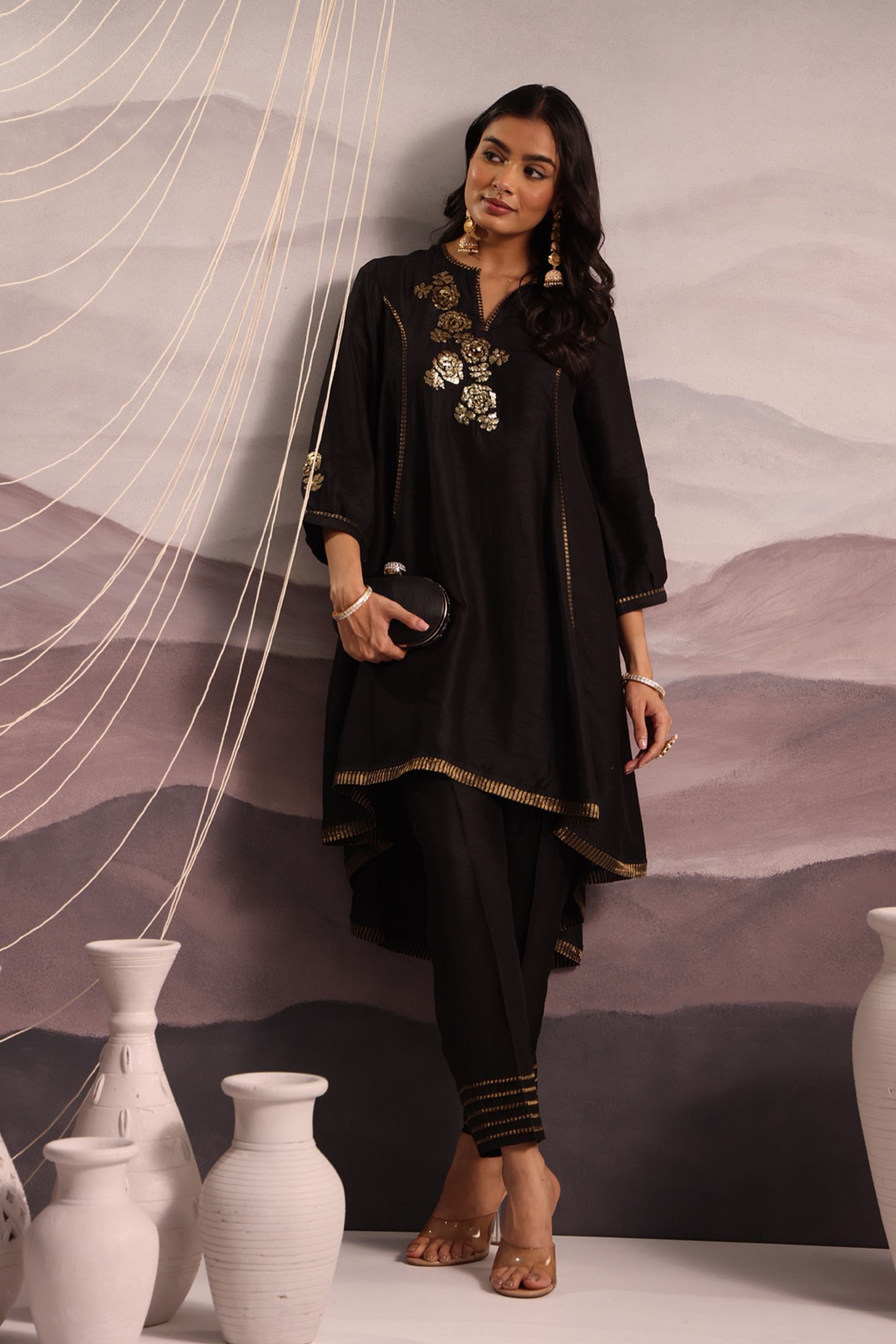Black Panelled Co-Ord Set