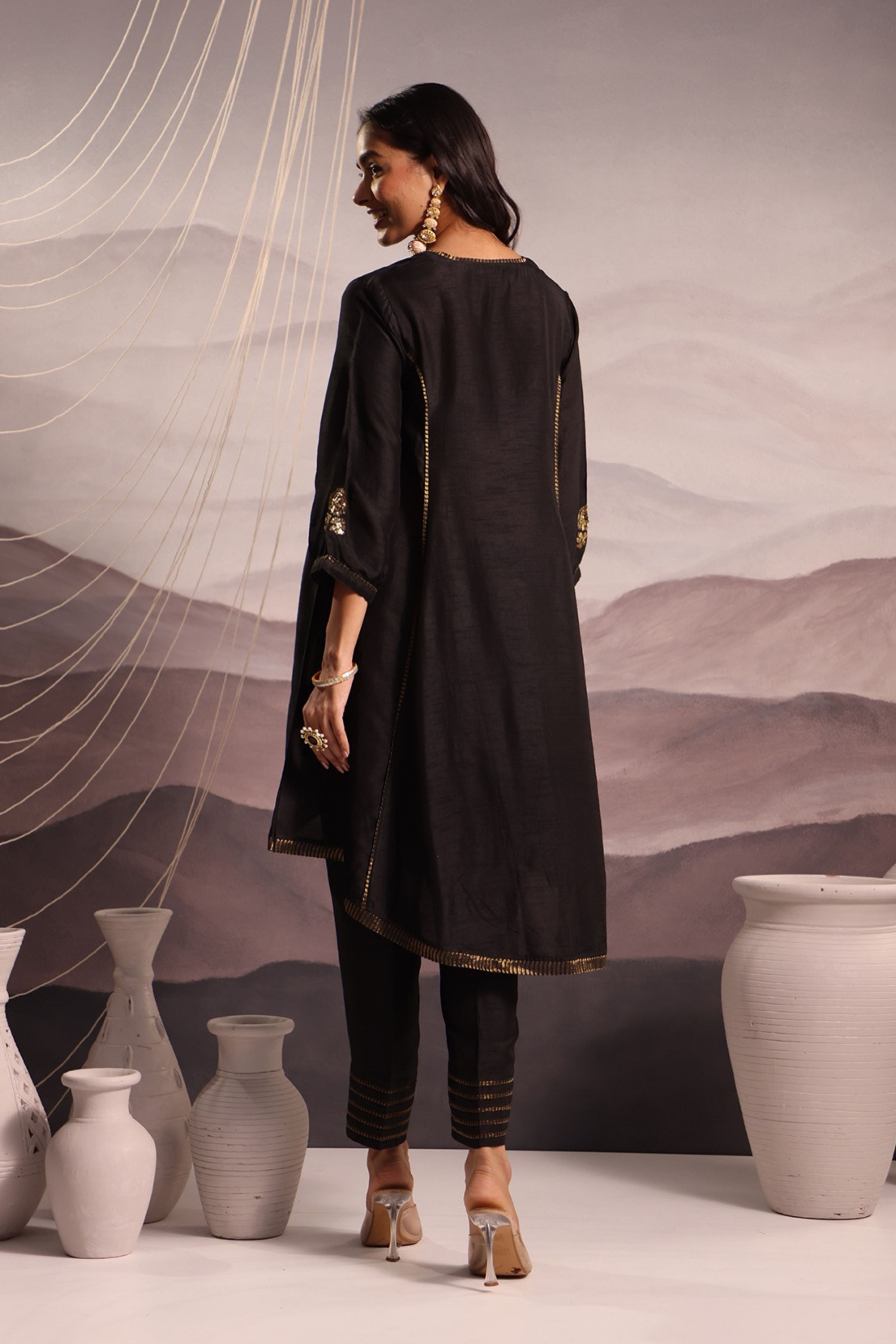 Black Panelled Co-Ord Set