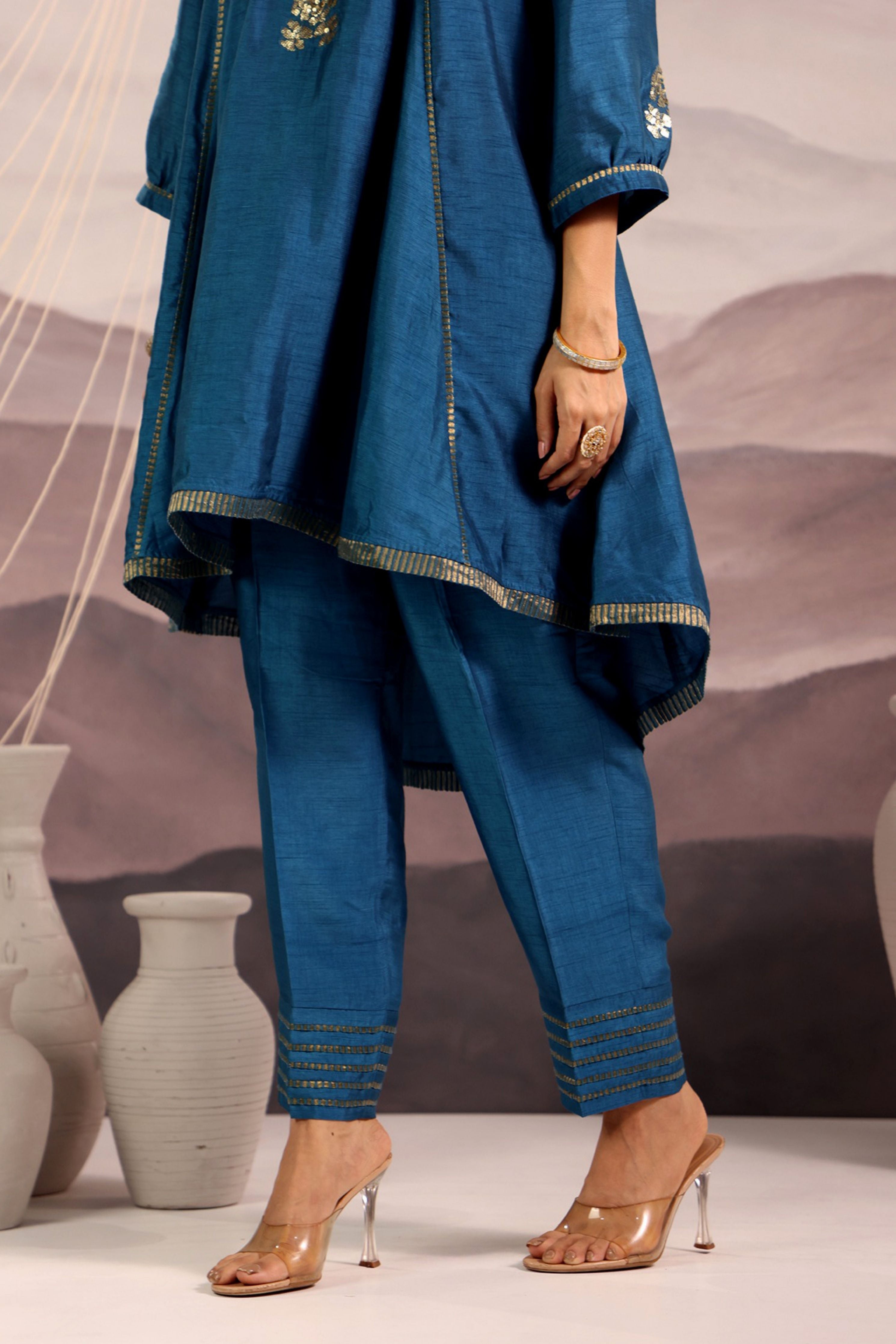 Cerulean Blue panelled Co-Ord Set