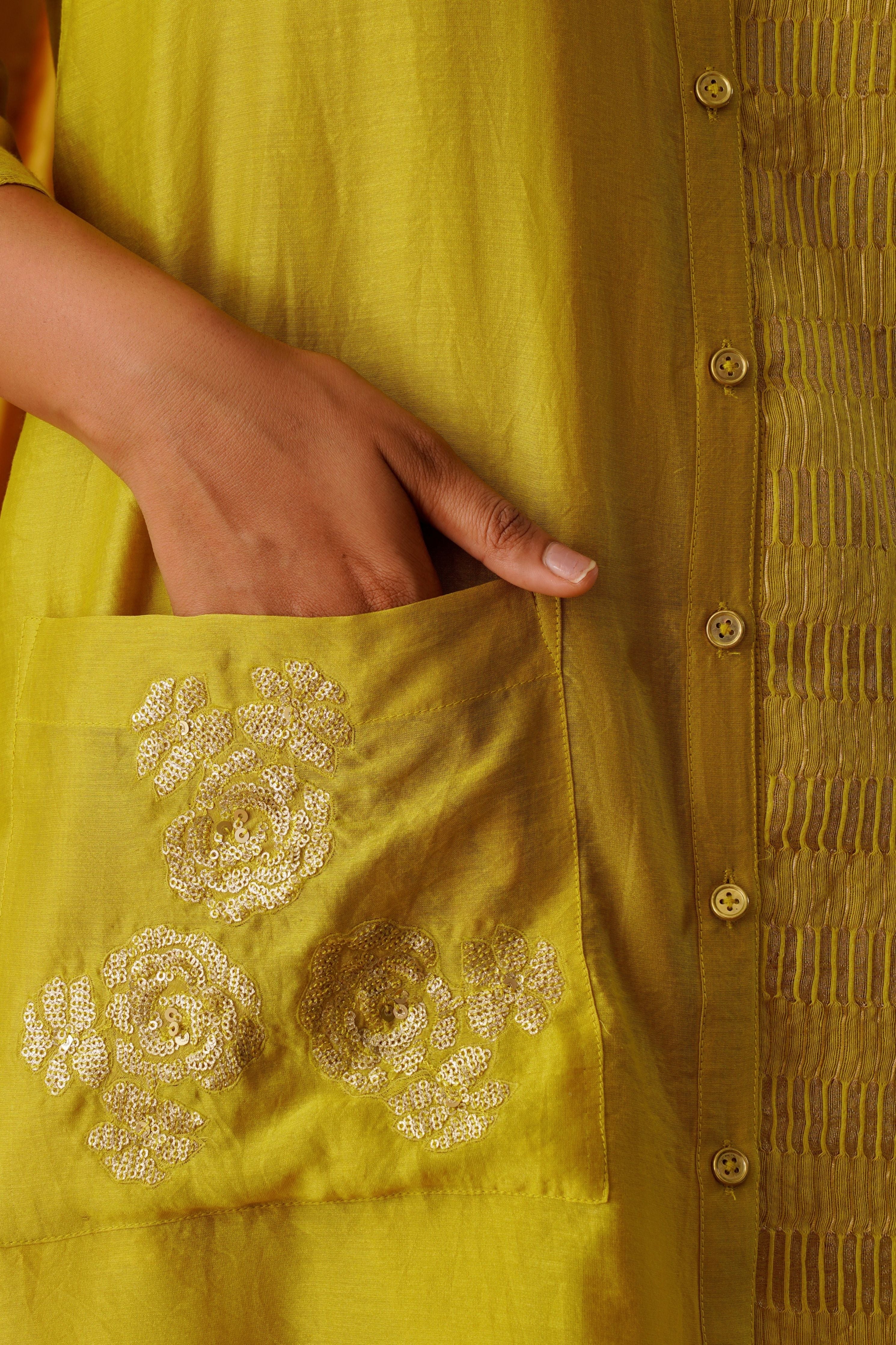 Lime Green Button Down Co-Ord Set