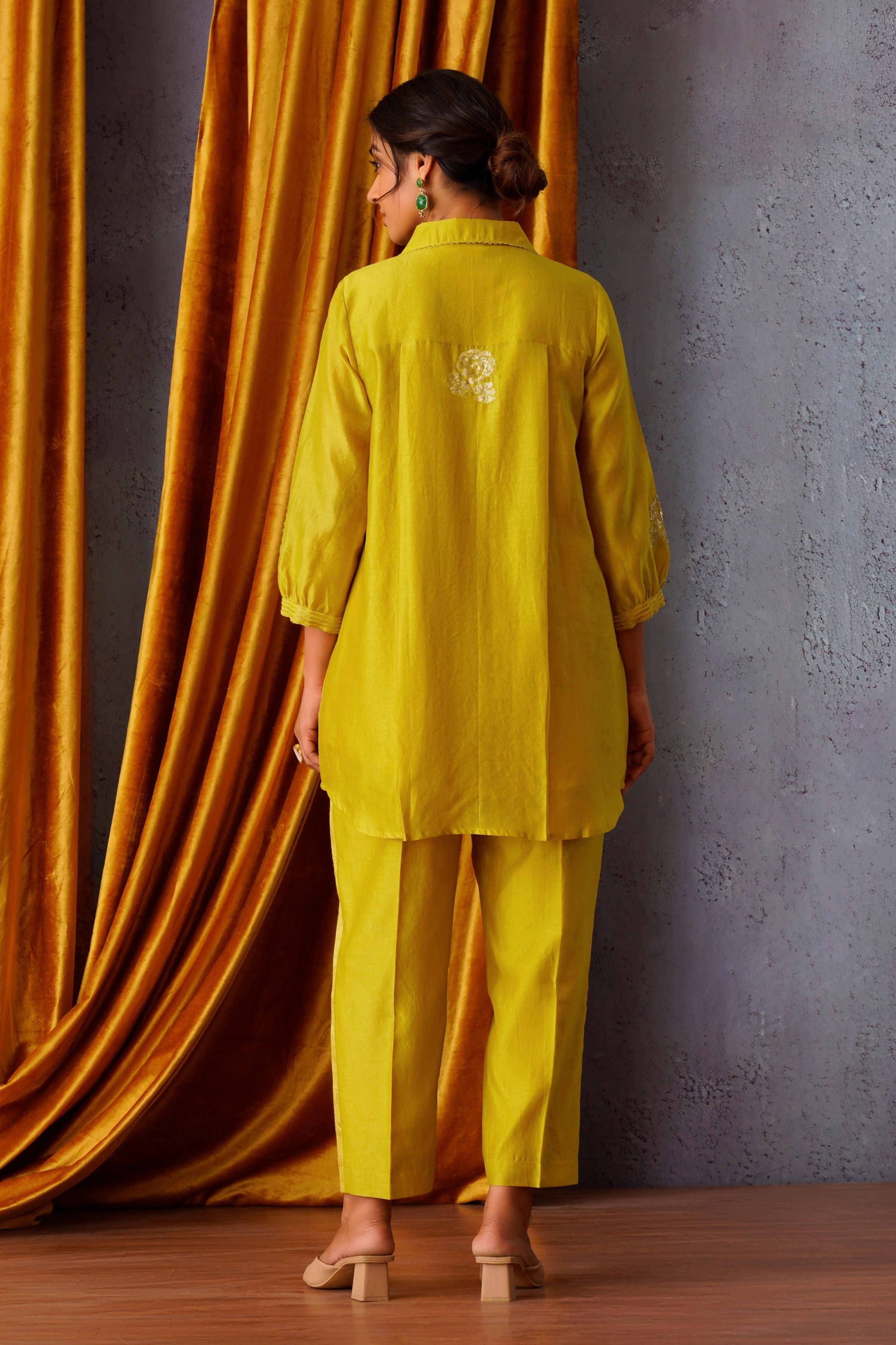 Lime Green Button Down Co-Ord Set