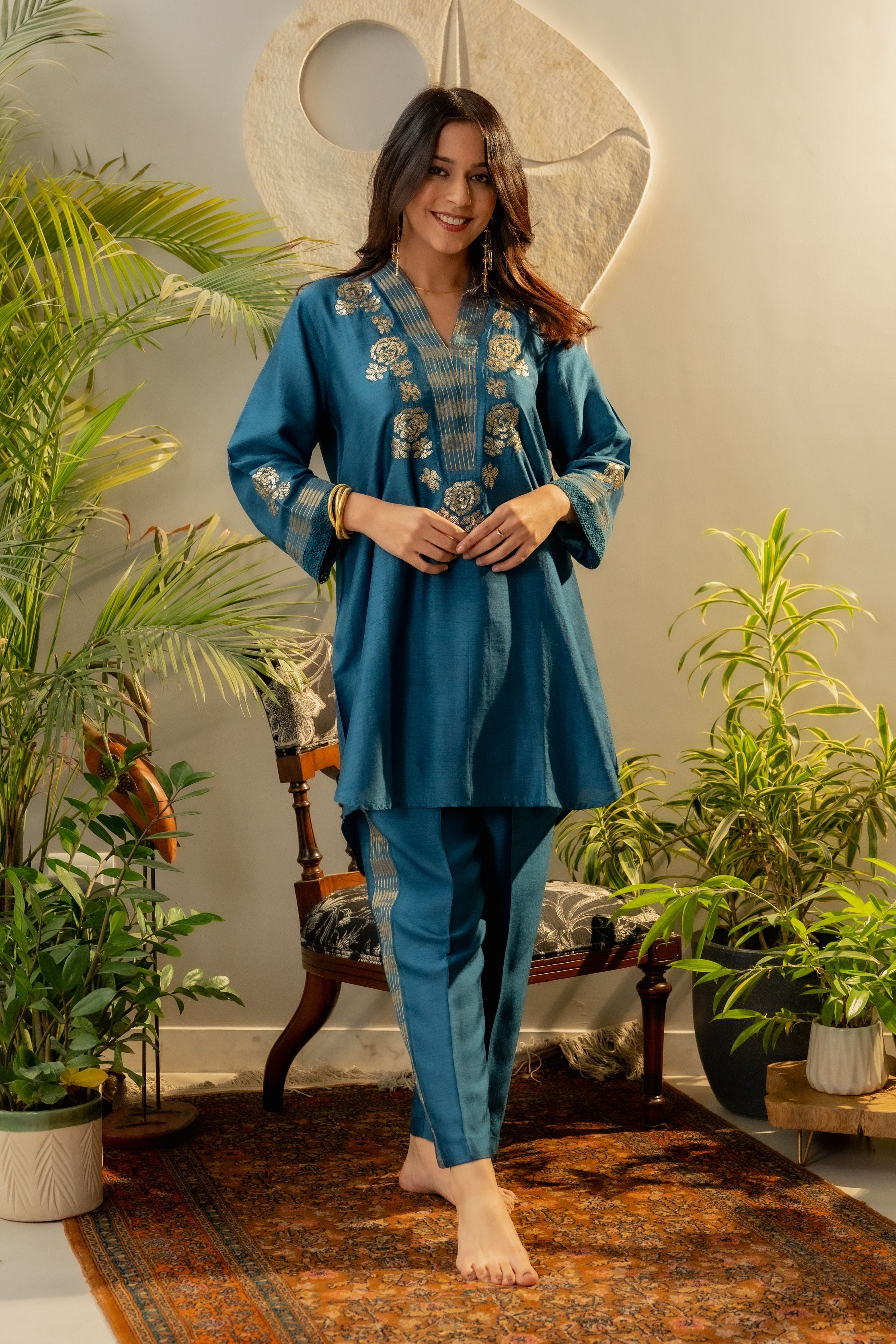 Cerulean Blue Rounded Co-Ord Set