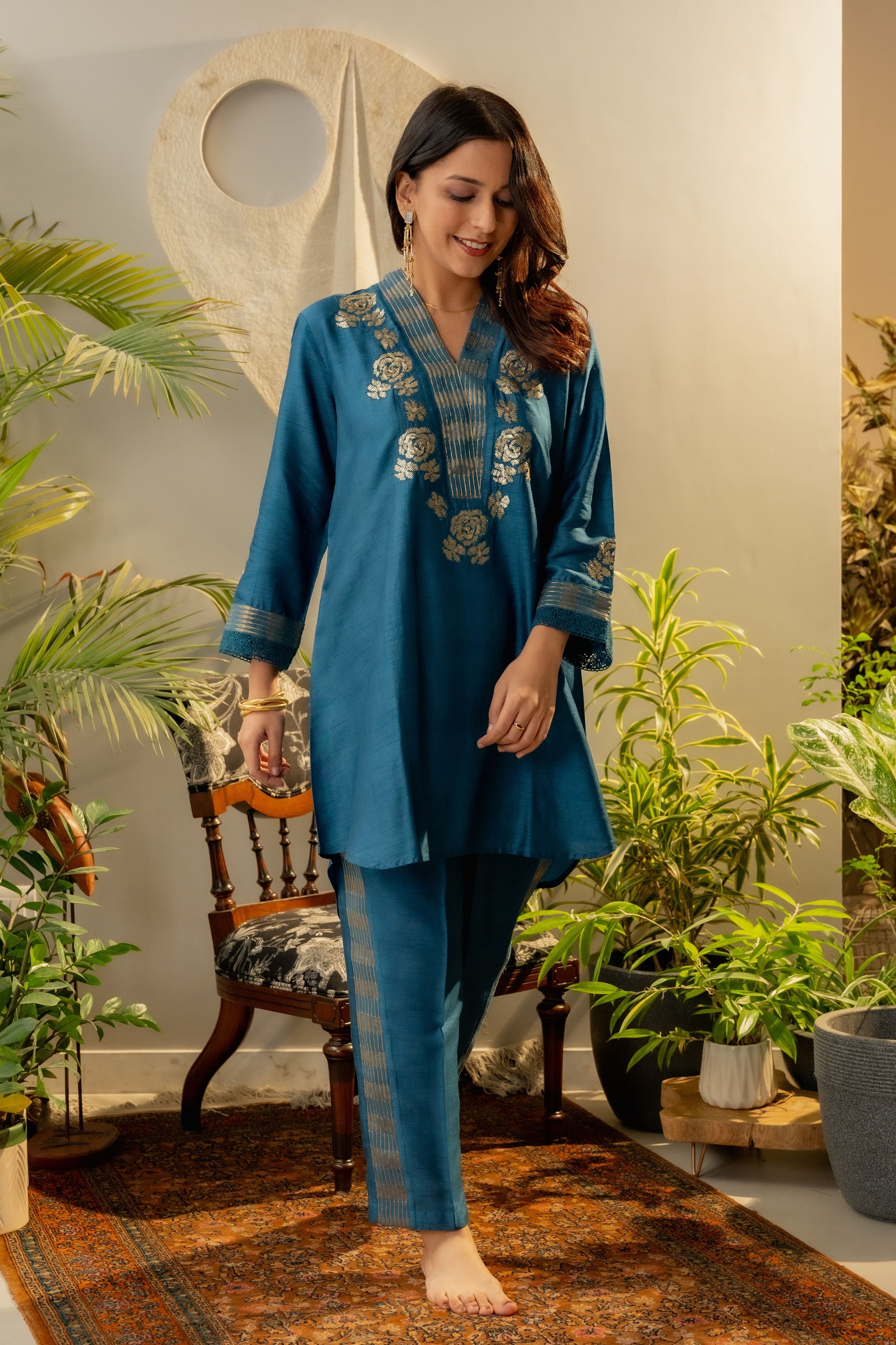 Cerulean Blue Rounded Co-Ord Set