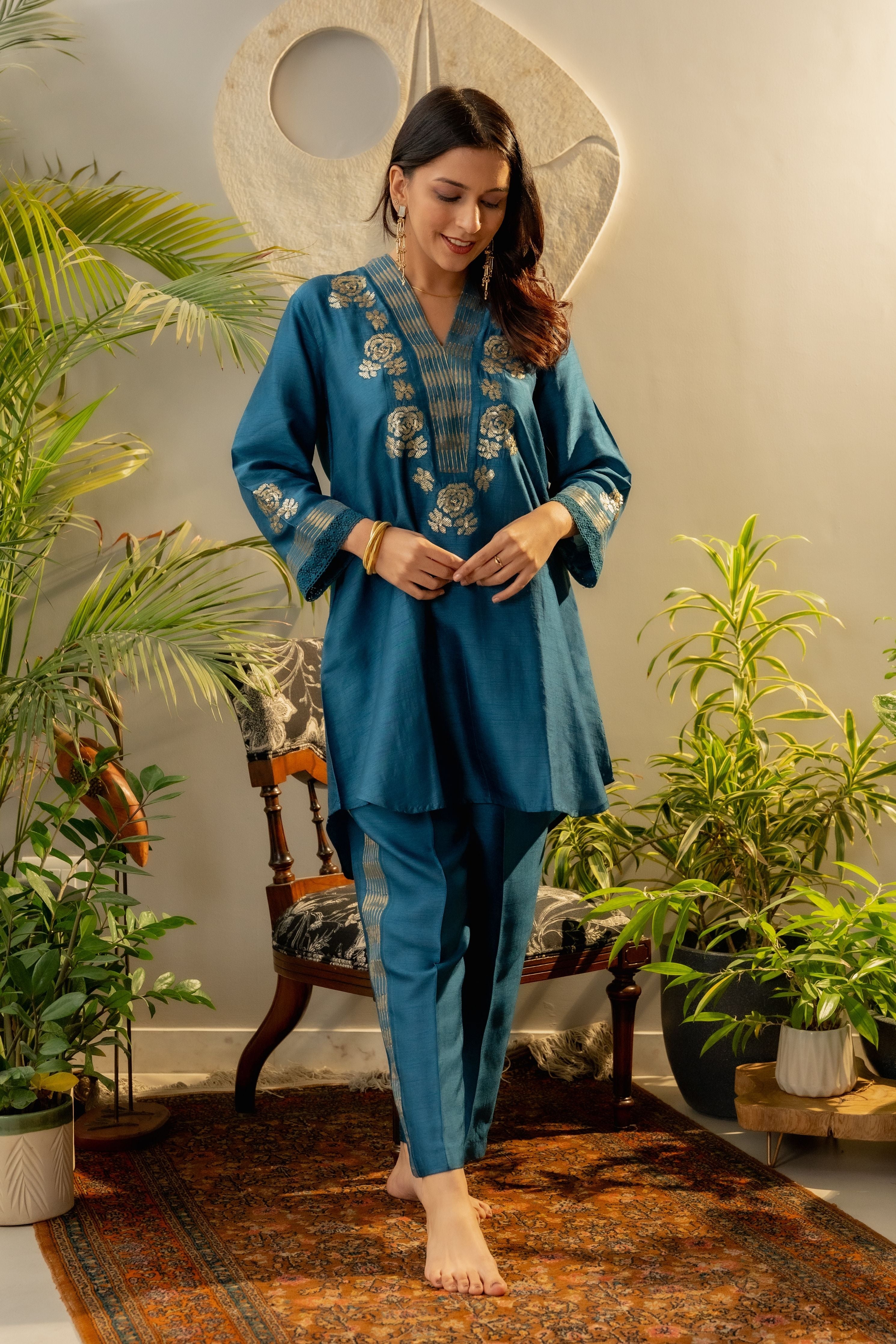 Cerulean Blue Rounded Co-Ord Set