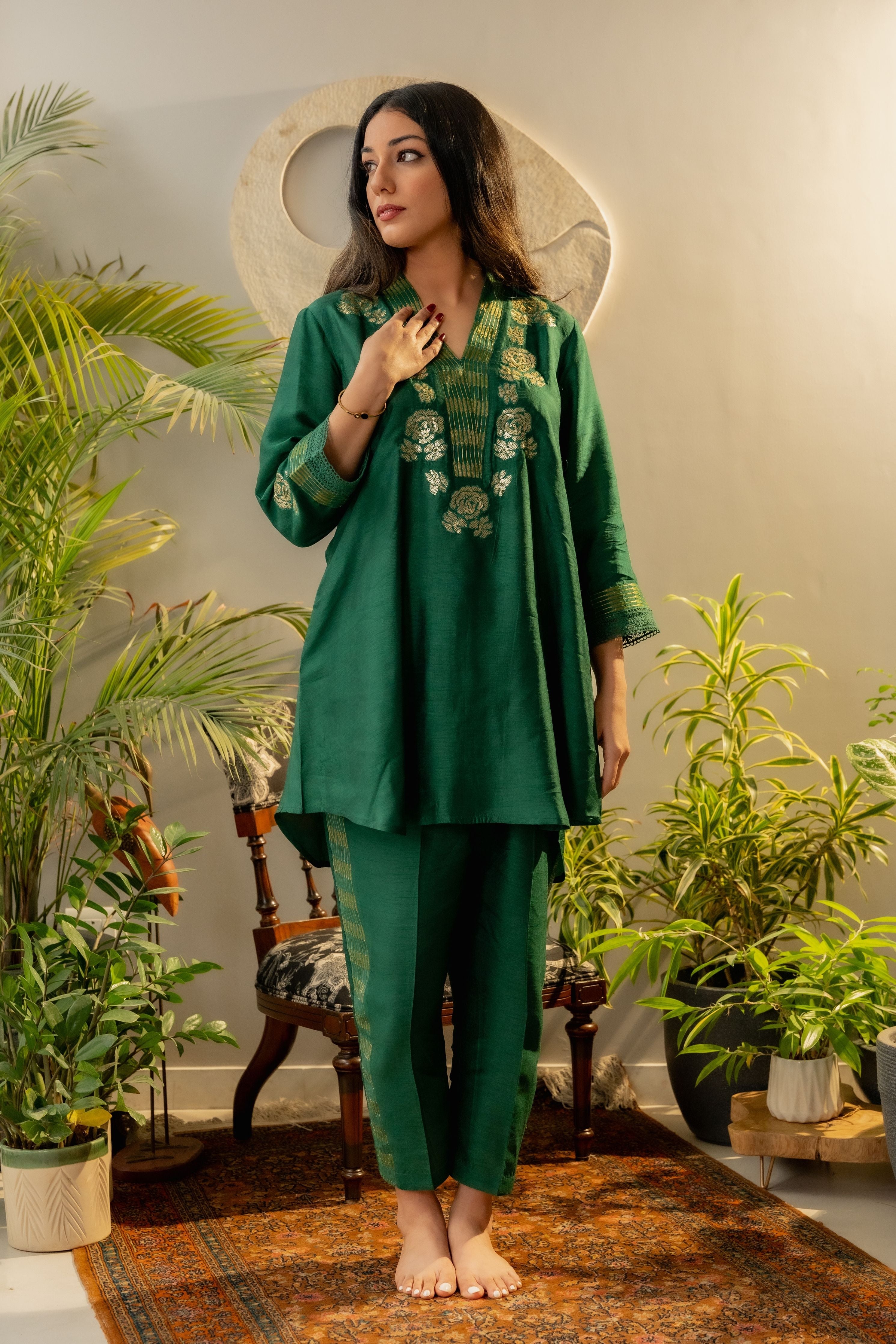 Emberald Green Round Co-Ord Set